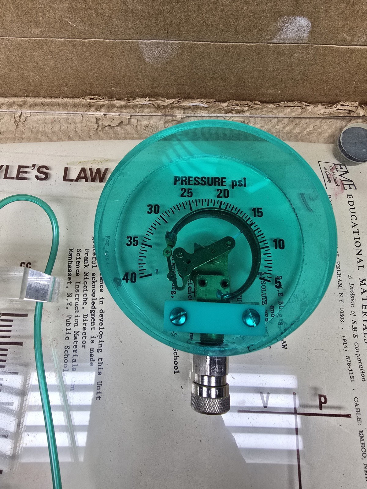 Boyle’s Law Apparatus 1973 EDUCATIONAL DEMONSTRATION SET Physic chemistry