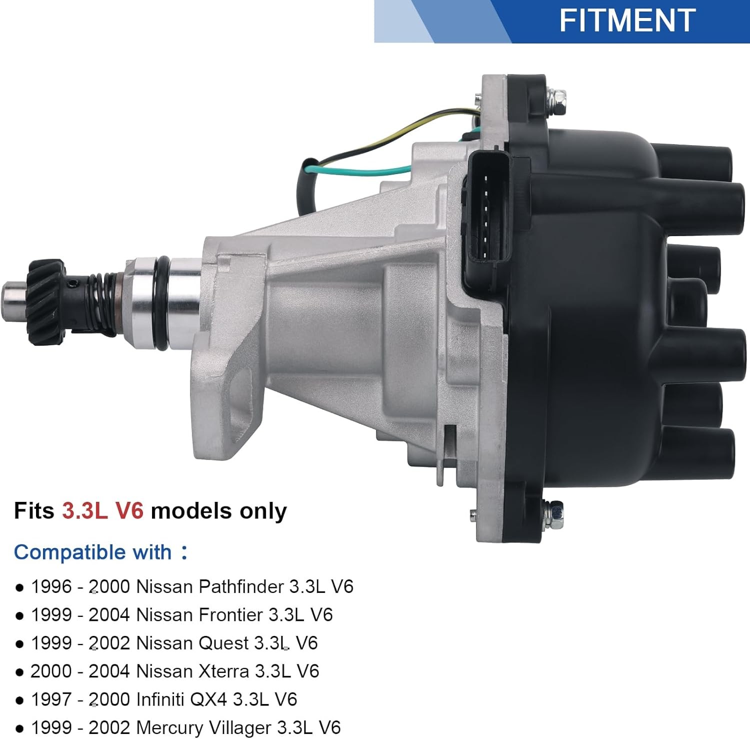 Ignition Distributor W/Cap & Rotor Compatible with Nissan Pathfinder Frontier