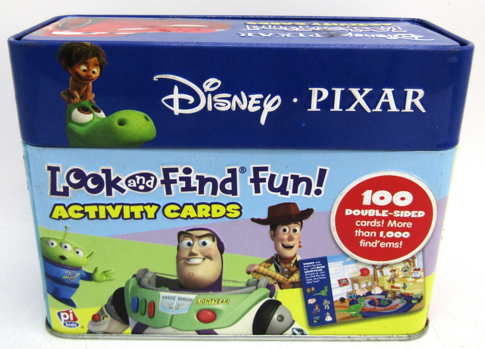 Disney Pixar Look & Find Activity Cards in Metal Box.