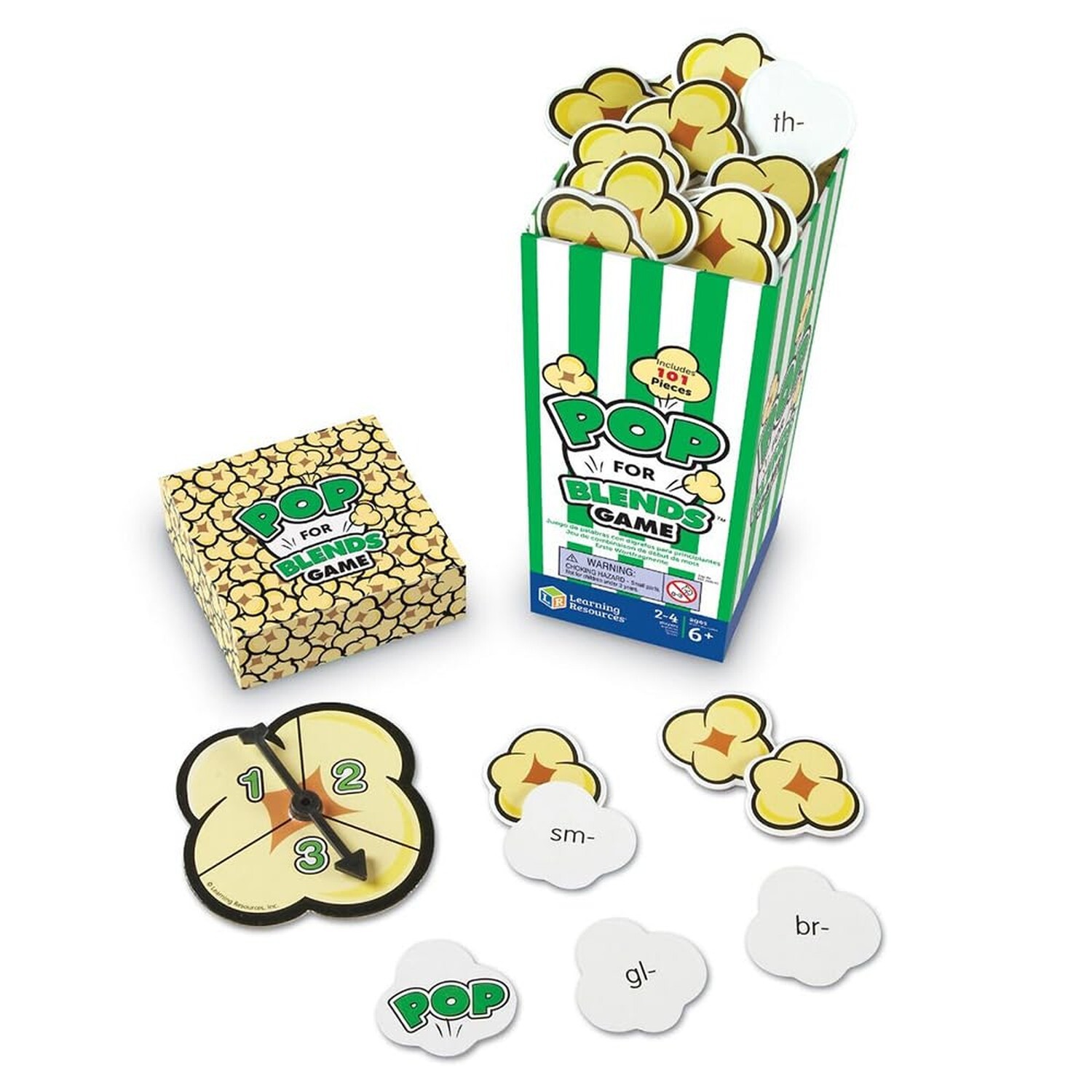 Learning Resources Pop for Blends Game,Phonics Game, 2-4 Players, 92 Cards, A…