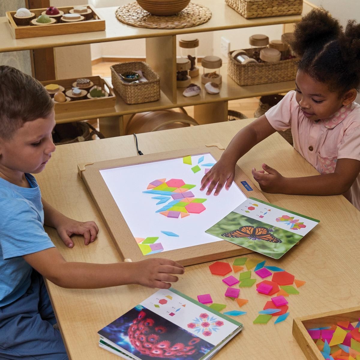 Kaplan Early Learning Translucent Tangram Tiles – 250 Pieces