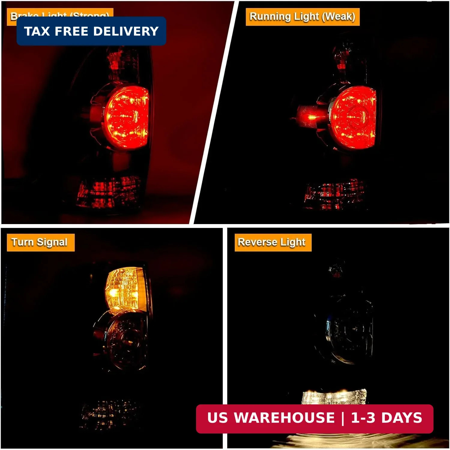 Tail Light Assembly Compatible With 2005-2015 Tacoma Pickup Driver and Passenger