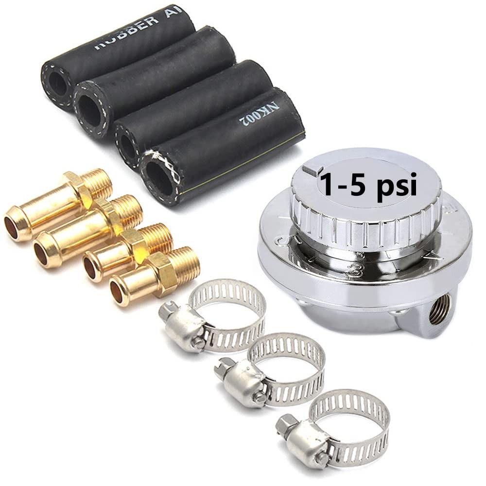 HTRACING 1-5 PSI Fuel Pressure Regulator Adjustable Manual For carburetor
