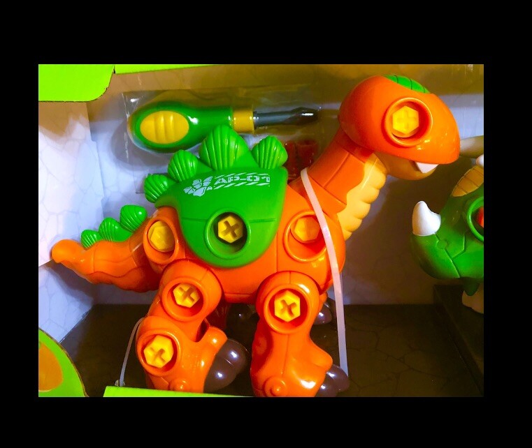 61pc STEM Create A Dinosaur,w Power Drill:Long Neck,triceratops,DIS’/ASSEMBLE