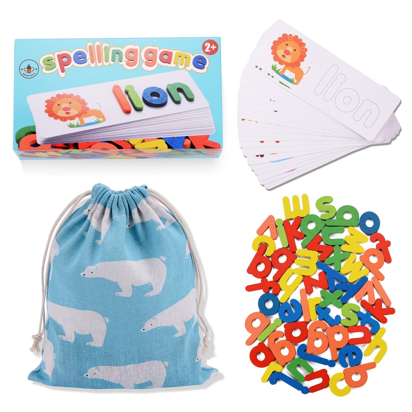 BEESTECH Spelling Matching Letter Games, Educational Learning Toys for Toddle…