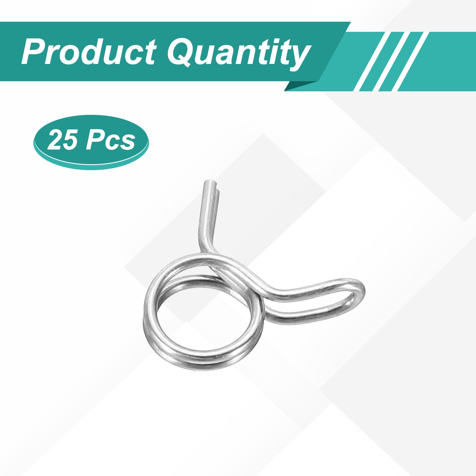 25Pcs 6mm ID 6-7.3mm OD Double Wire Spring Hose Clamp Spring Clips Clamps