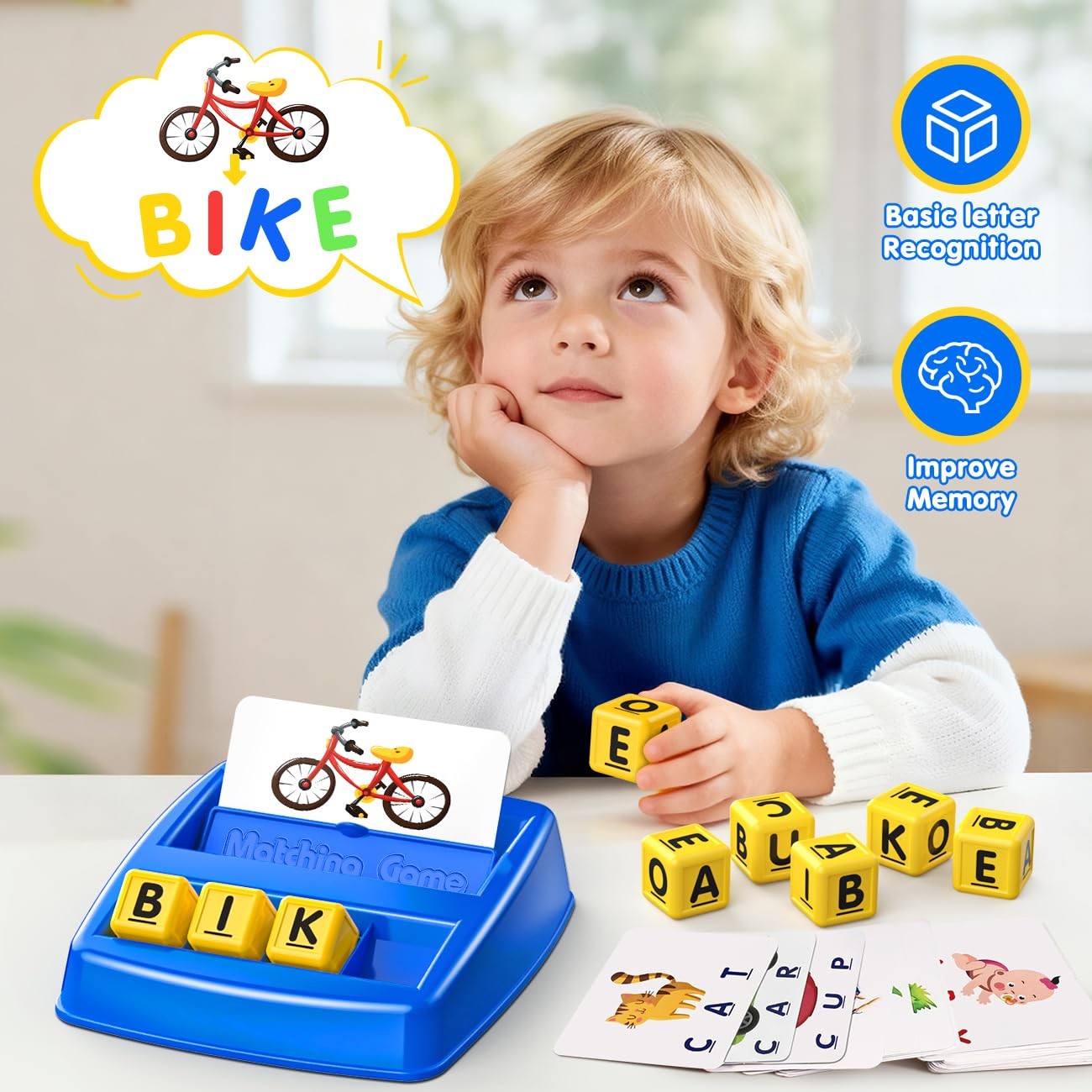 HahaGift Educational Toys for 3-5 Year Old Boy Girl Gifts, Medium, Blue