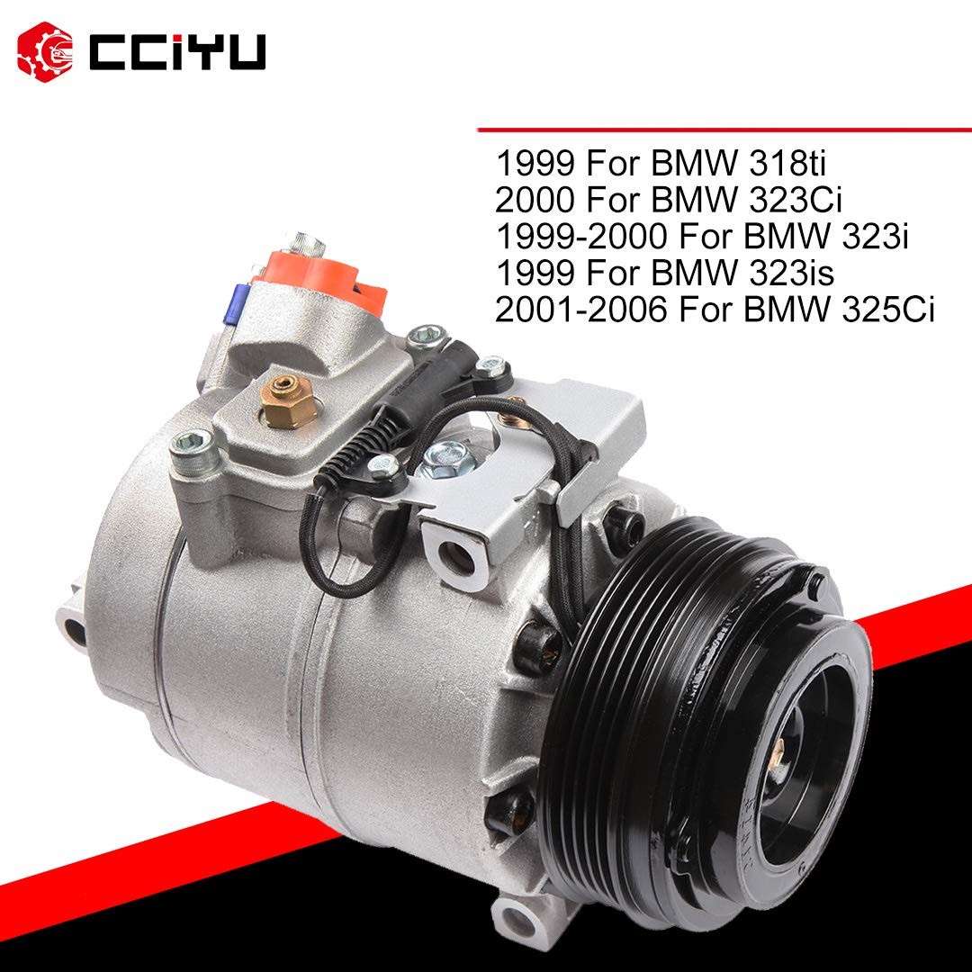 cciyu Air Conditioner Compressor Fit for BMW 2000 B-MW 323Ci 2.5L, Silver