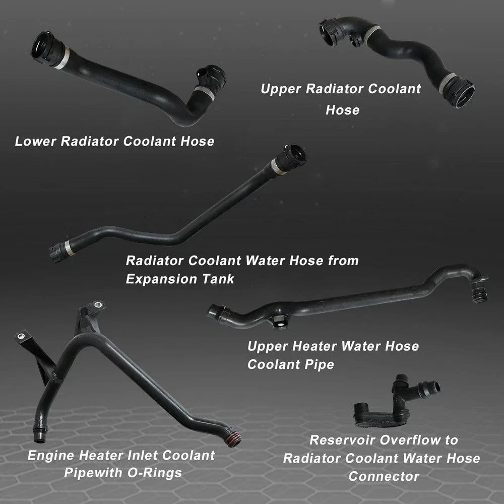 FZJDSD 7Pcs Set Expansion Tank Coolant Radiator Hose Kit Compatible with BMW