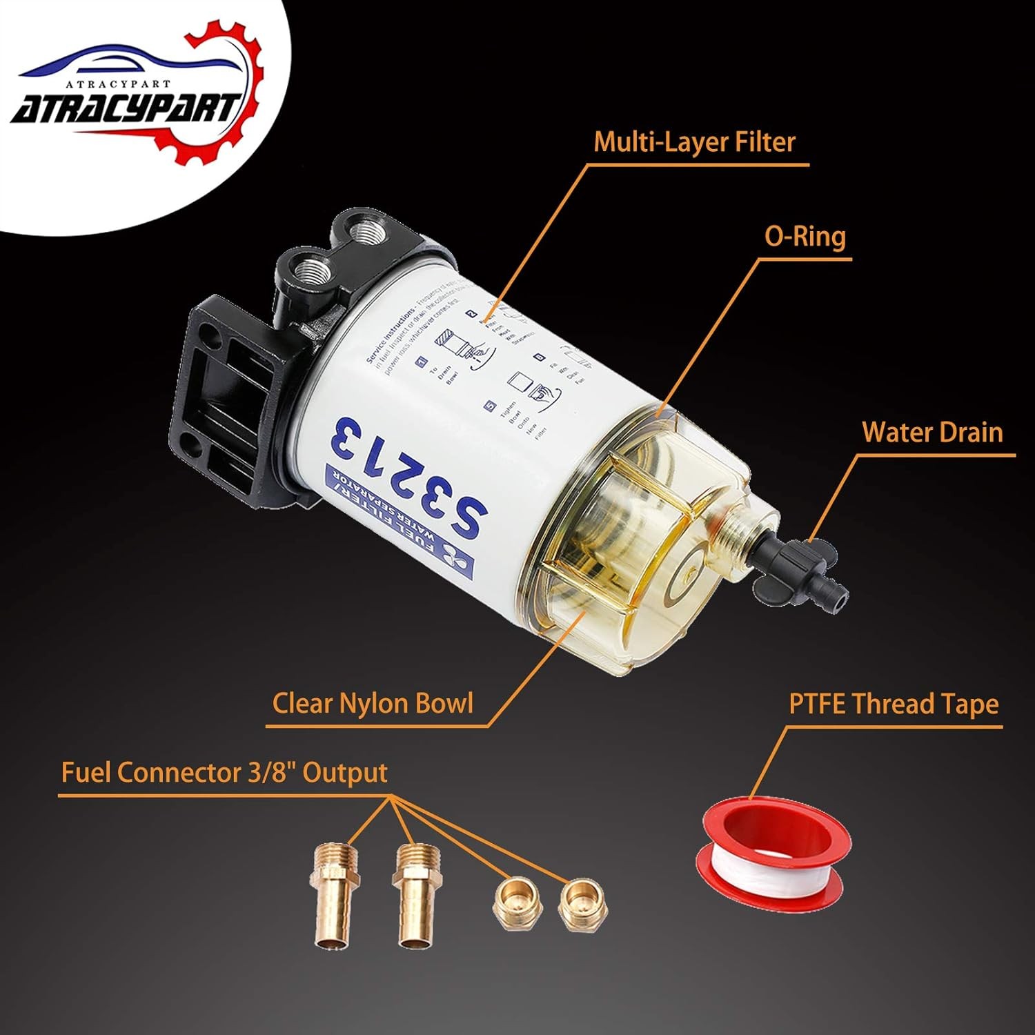 Fuel Filter Water Separator Replacement for Marine Outboard Motor Mercury with