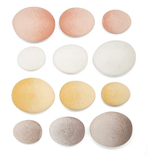 Yellow Door YD1039 Natural Sorting Stones – Set of 12 tactile Stacking Pebbles i