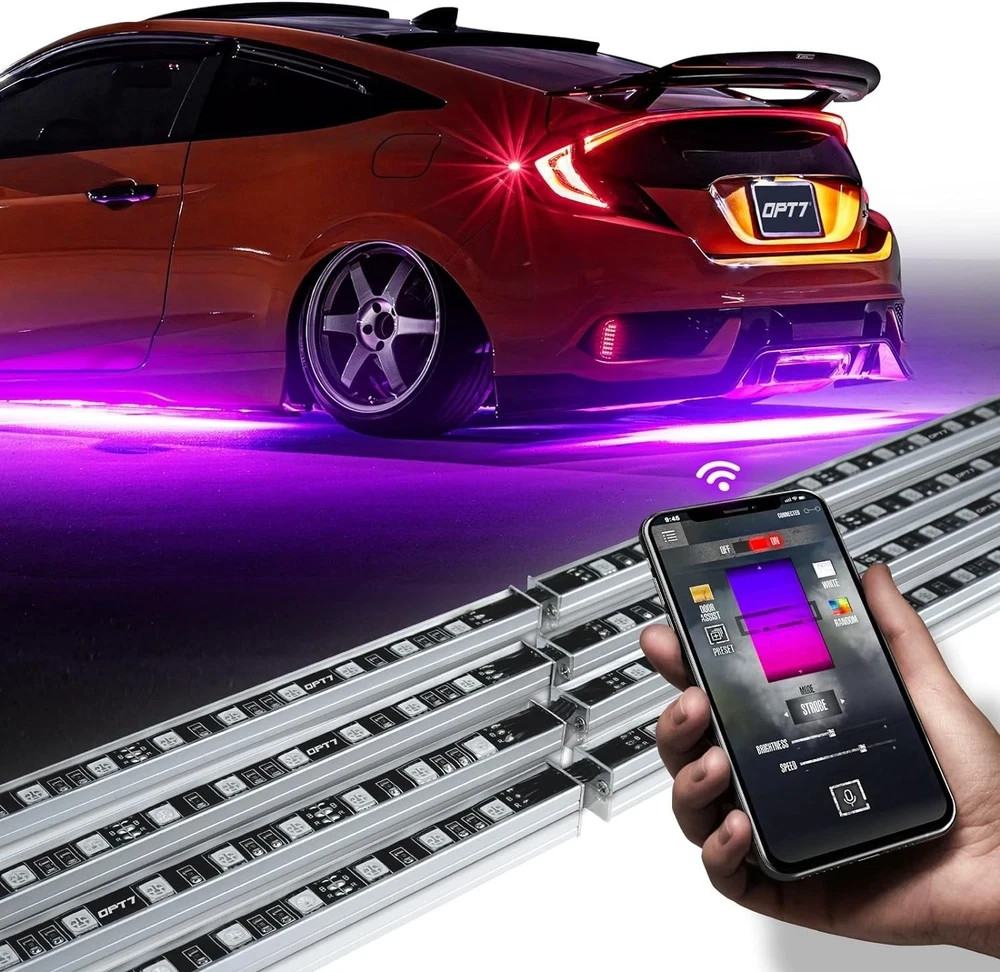 Aura Pro Underglow Lights Kit for Car with APP Control. 4 PCS Waterproof