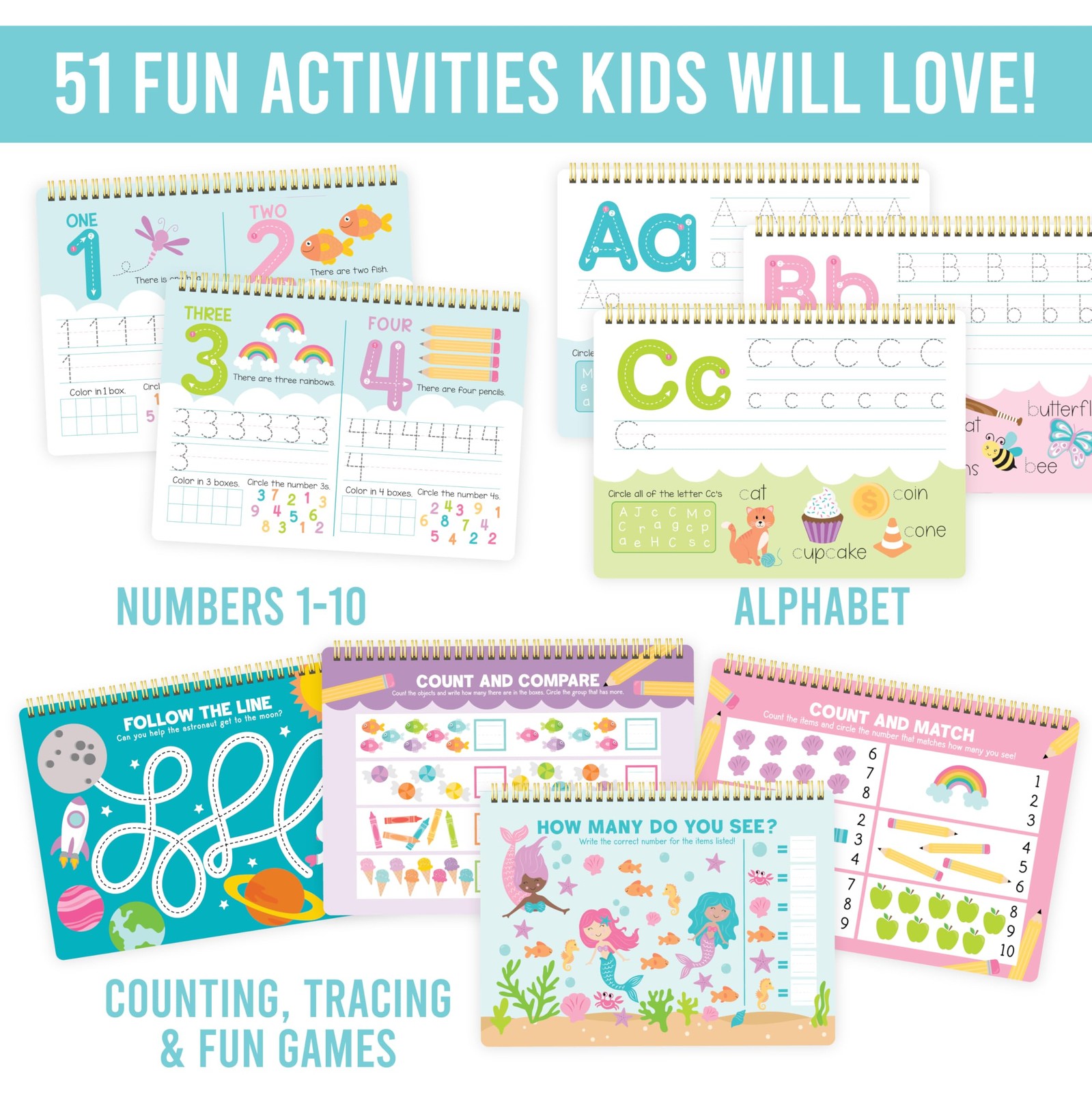 ABC Tracing Books for Kids Ages 3-5 – Dry Erase Letter Tracing for Kids Ages …