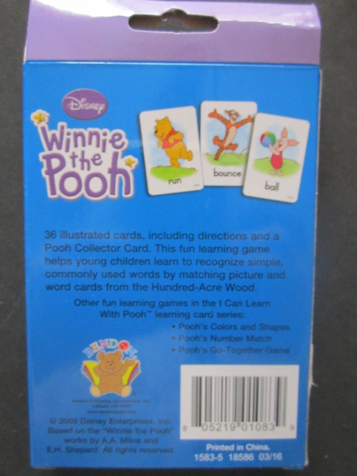 Set Of 2 Disney Pooh’s Flash Cards 3″ x 5″, “First Words” And “Colors & Shapes”