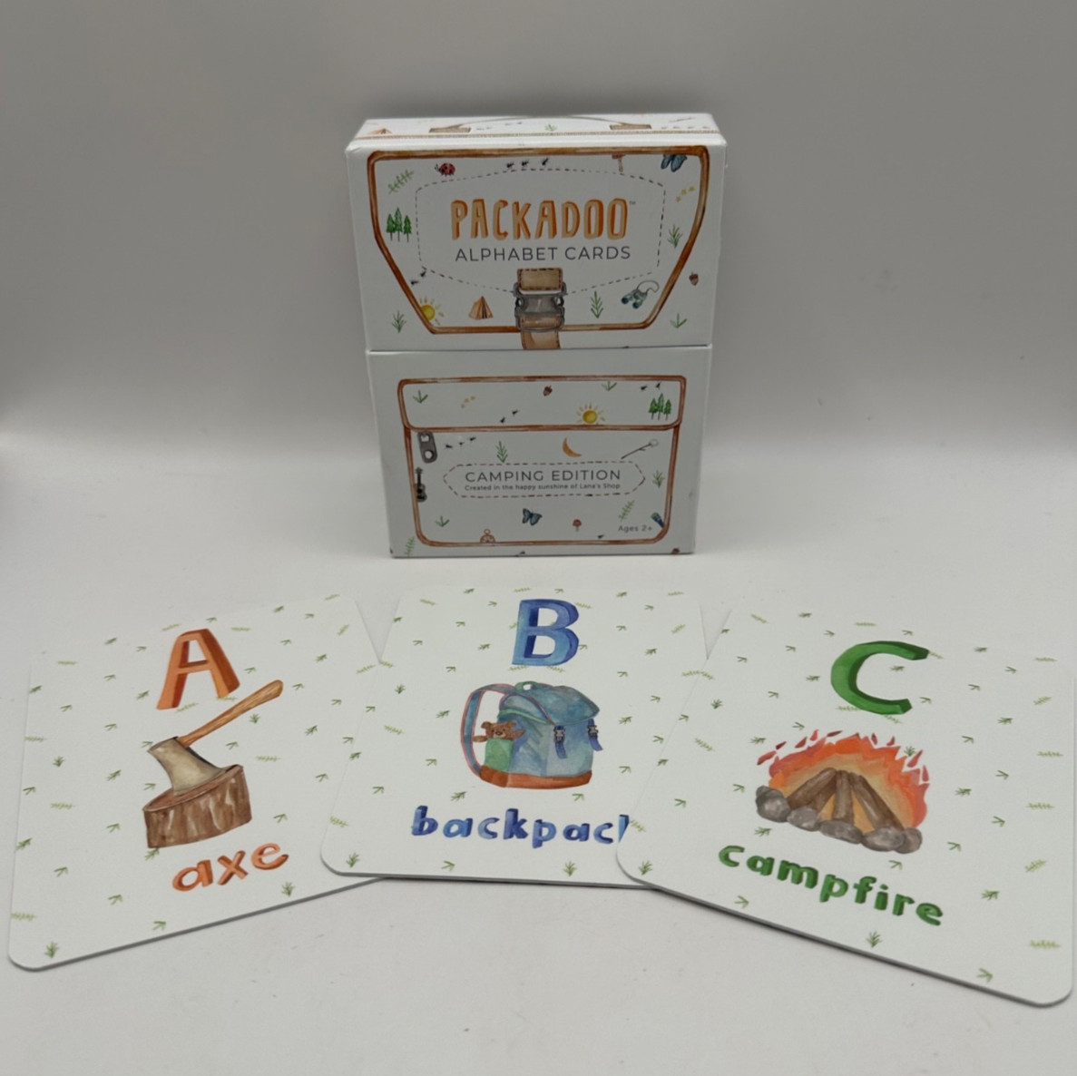 Packadoo Alphabet Cards Camping Edition COMPLETE Sturdy Lana’s Shop LLC Ages 2+