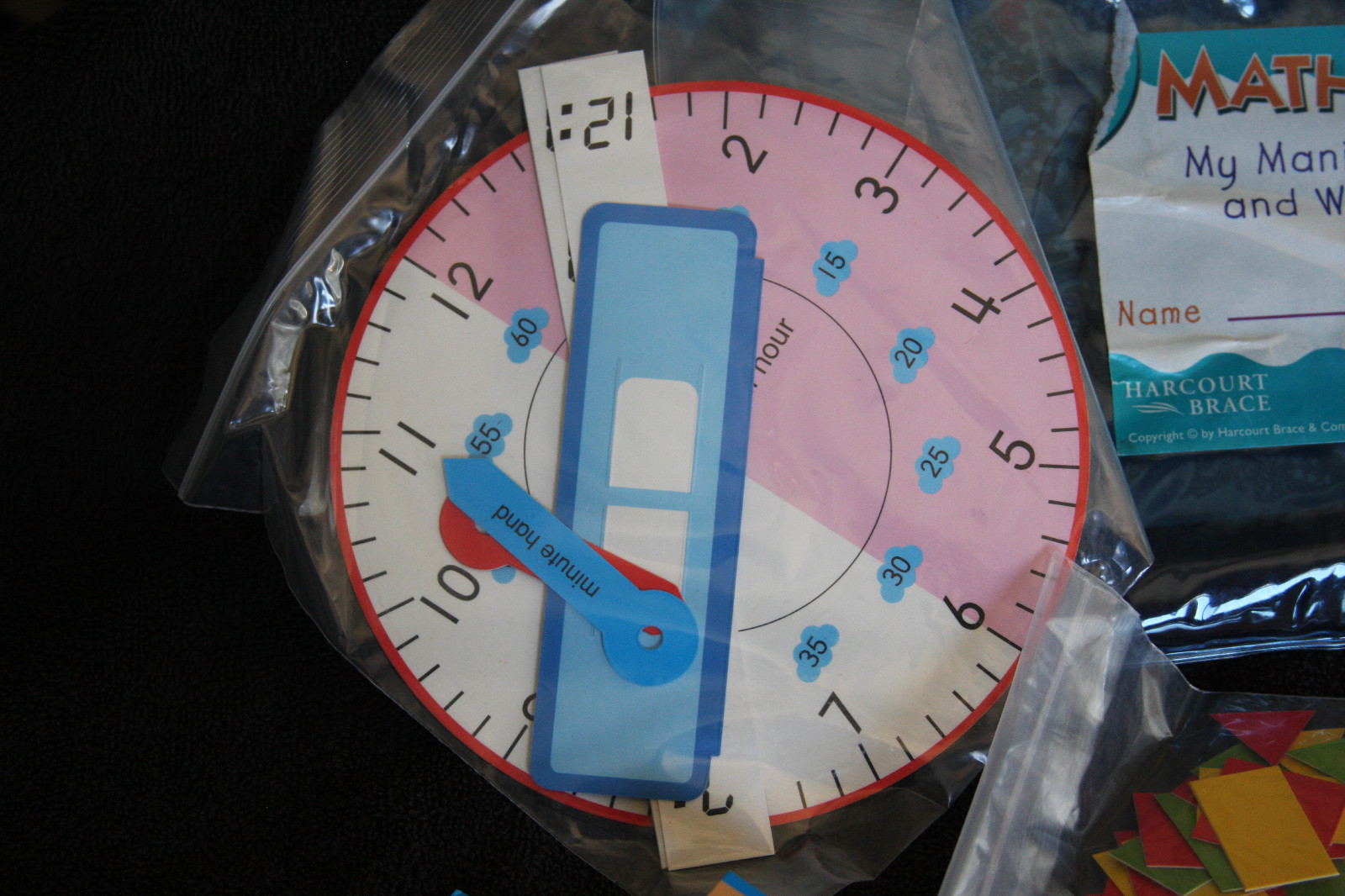 Harcourt Math Manipulatives Math Advantage – Colors, Shapes, Fractions, Time, $