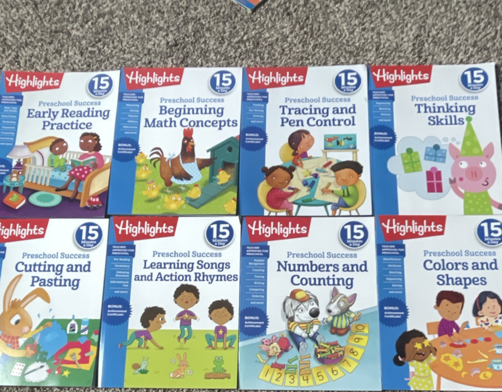 Highlights Preschool Success Activity Books Set Alphabet Numbers Arts Crafts