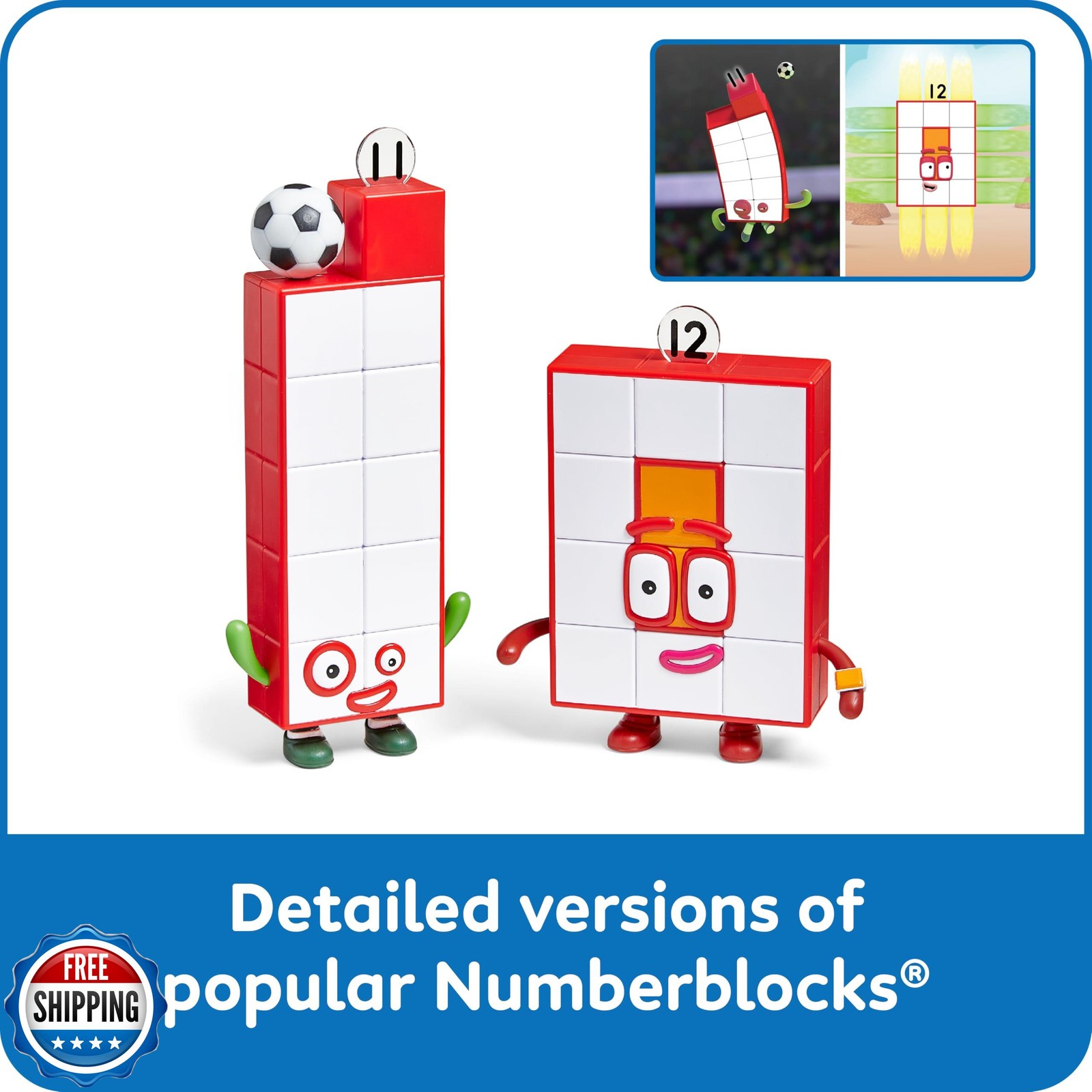 hand2mind Numberblocks Friends Eleven and Twelve Figures, Numbers for Toddler