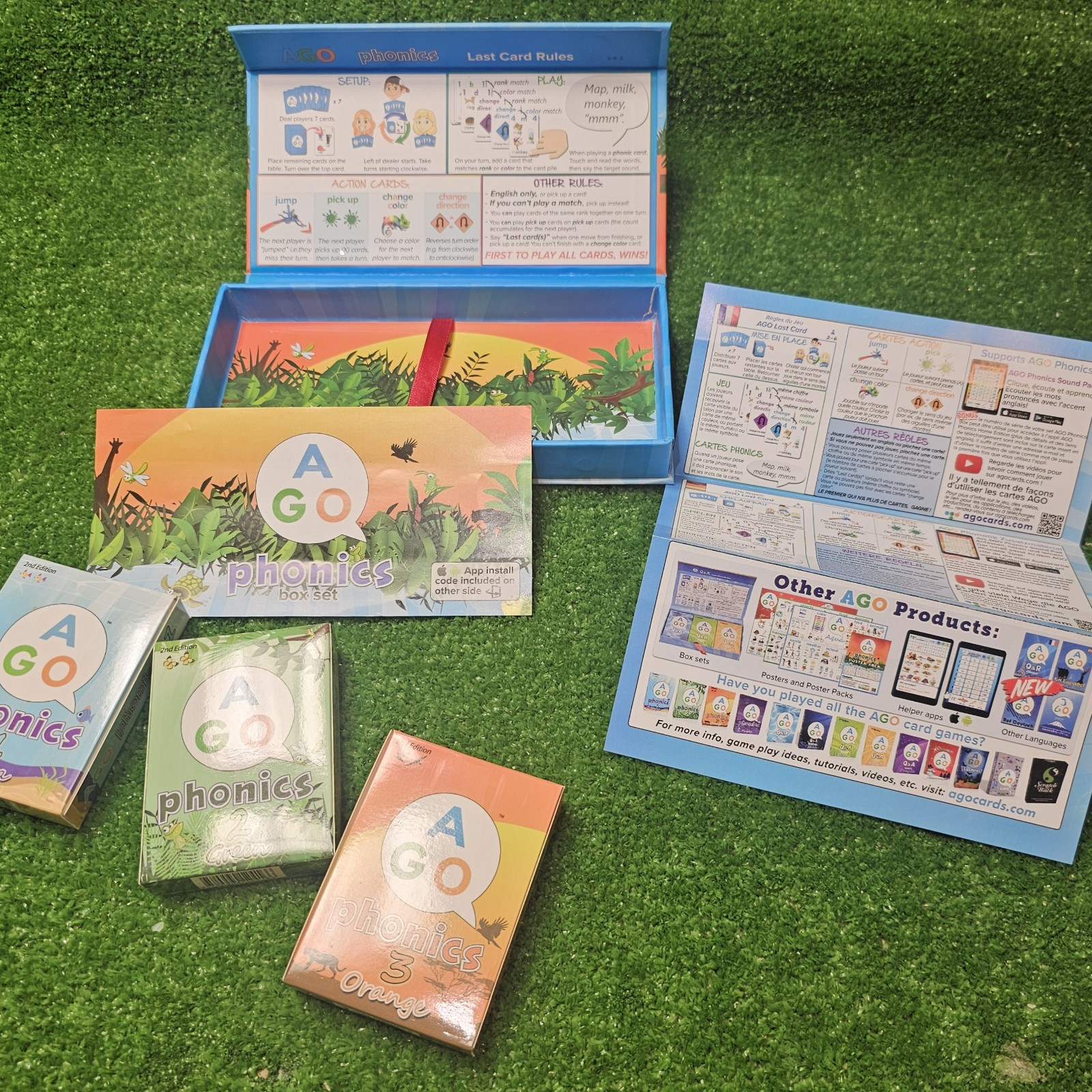 AGO QnA ESL Card Game for Learning English. 3 Level Box Set. Practice English…
