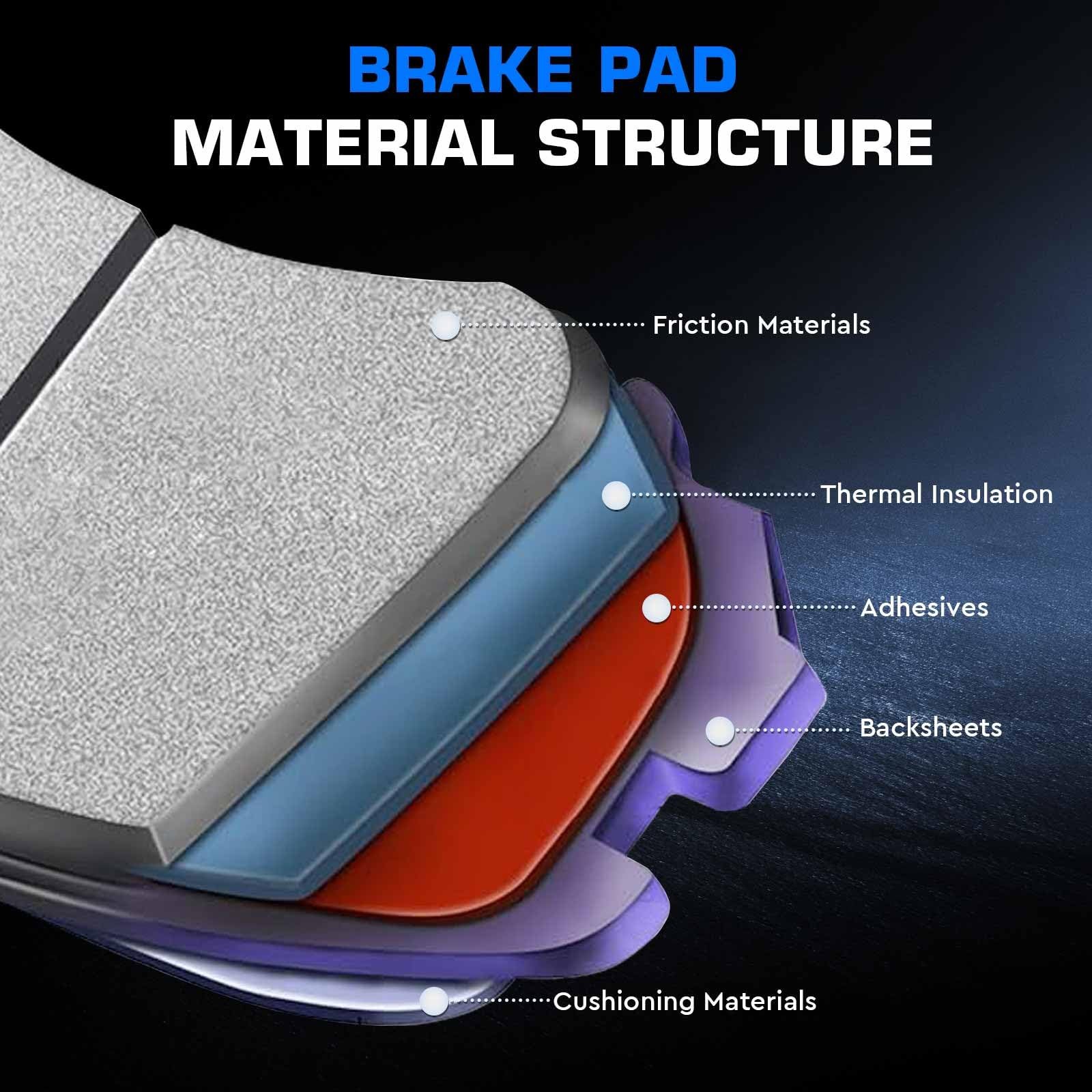 ILONPA Front Rear Semi-Metallic Disc Brake Pads Set for GMC Sierra…