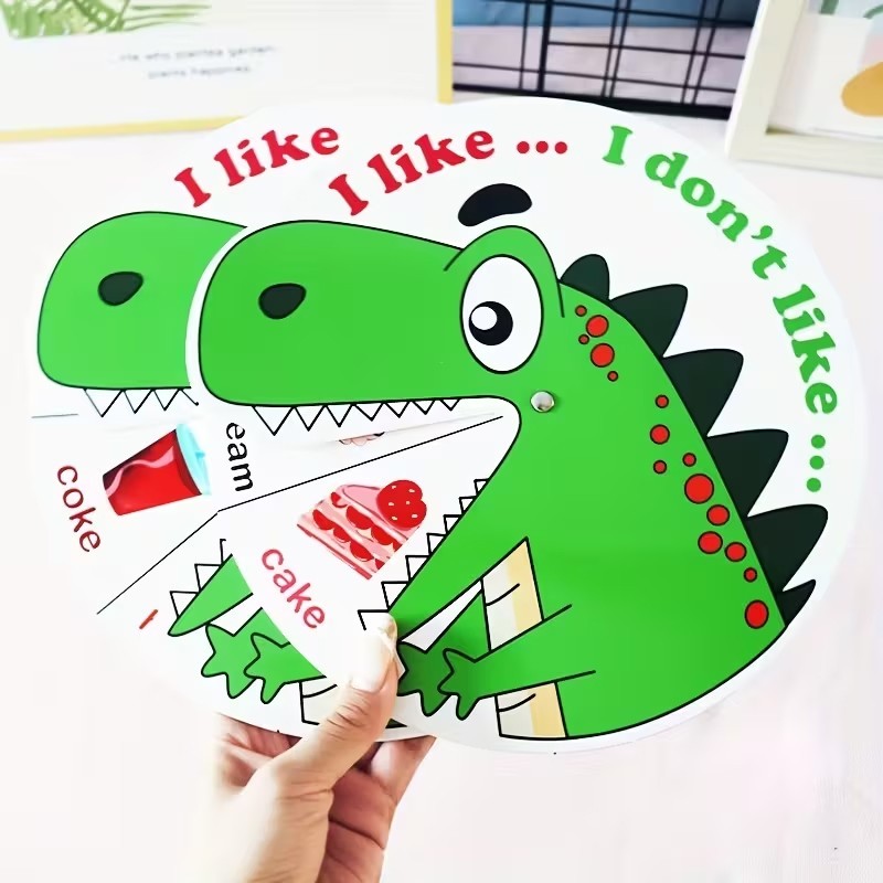 Dinosaur Food Spin Wheel 1Pc Educational Reading Game Toy Preschool Kids