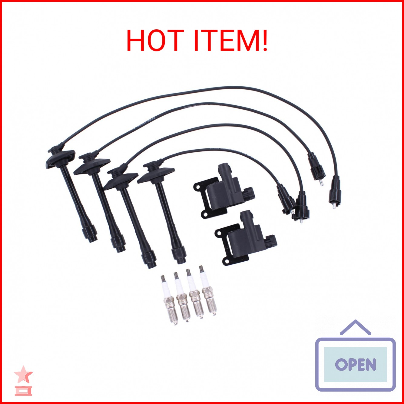 MOTOKU Ignition Coil and Spark Plug Wire Set for Toyota Solara Camry 2.2 1997-20