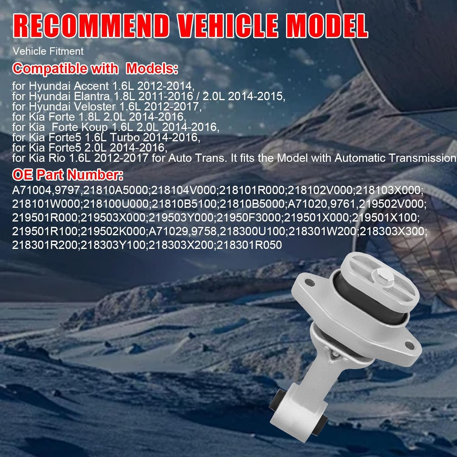 3 Engine Mounts For Hyundai Accent