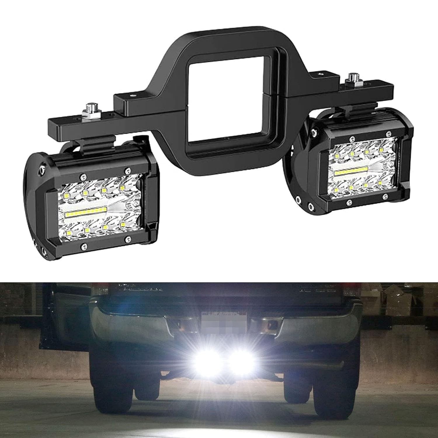 60W LED Tow Hitch Lights 2.5 Inch Mounting Bracket 4 Inch LED Pods LED Tow