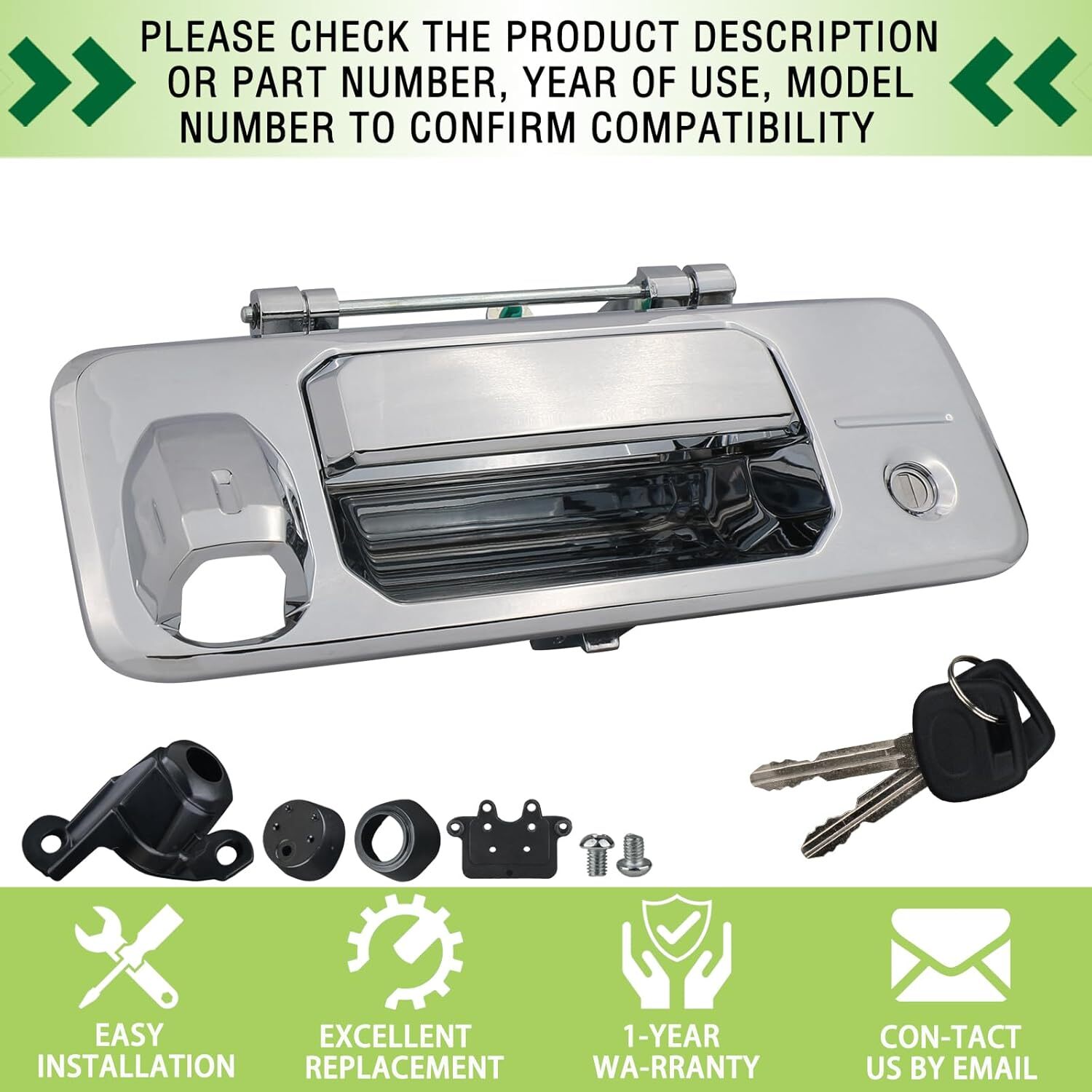 Tailgate Handle with Rear Camera Hole Liftgate Latch Handle with Key Lock