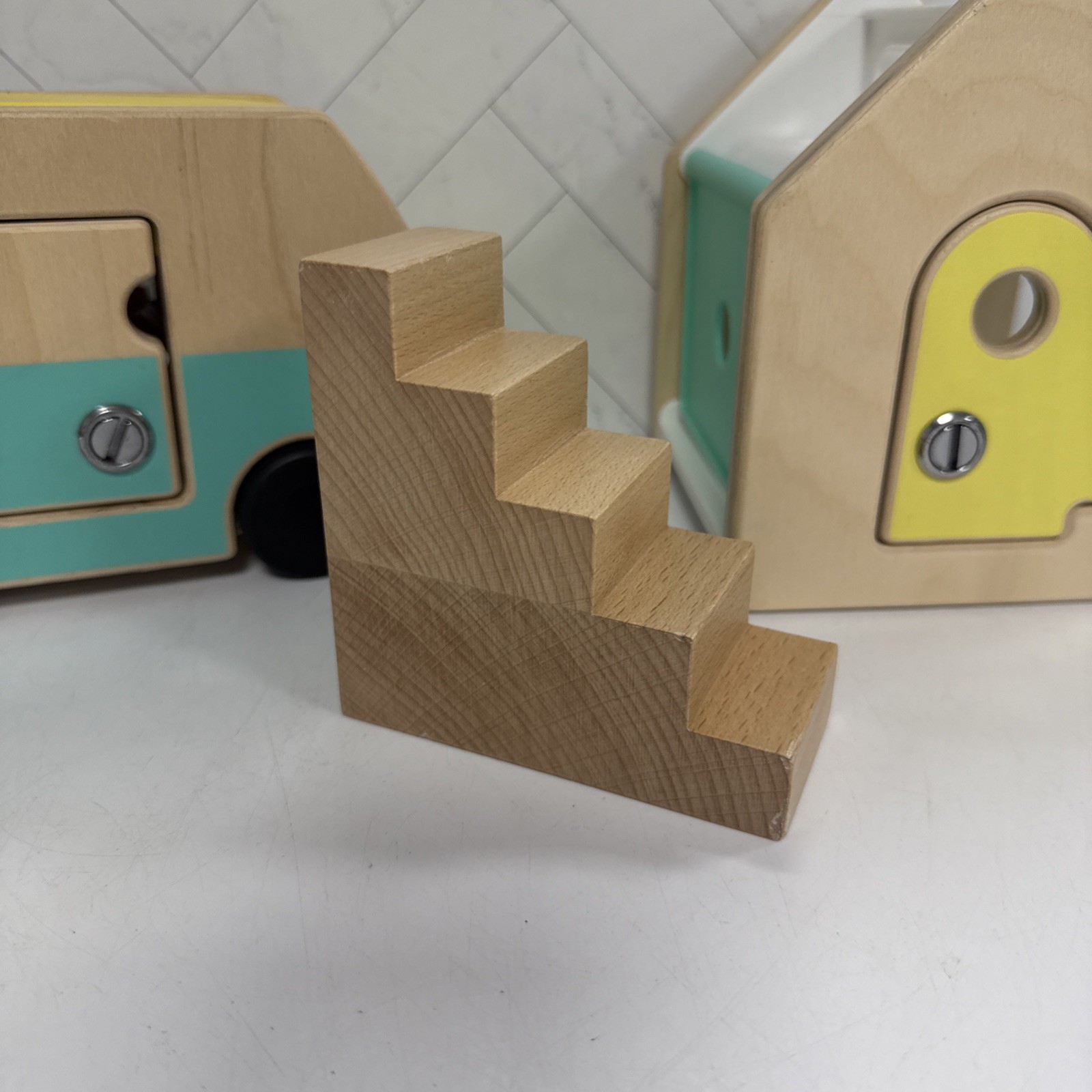 Lovevery Lot Wooden Modular Playhouse Stairs Camper Car Lot Set Incomplete Learn