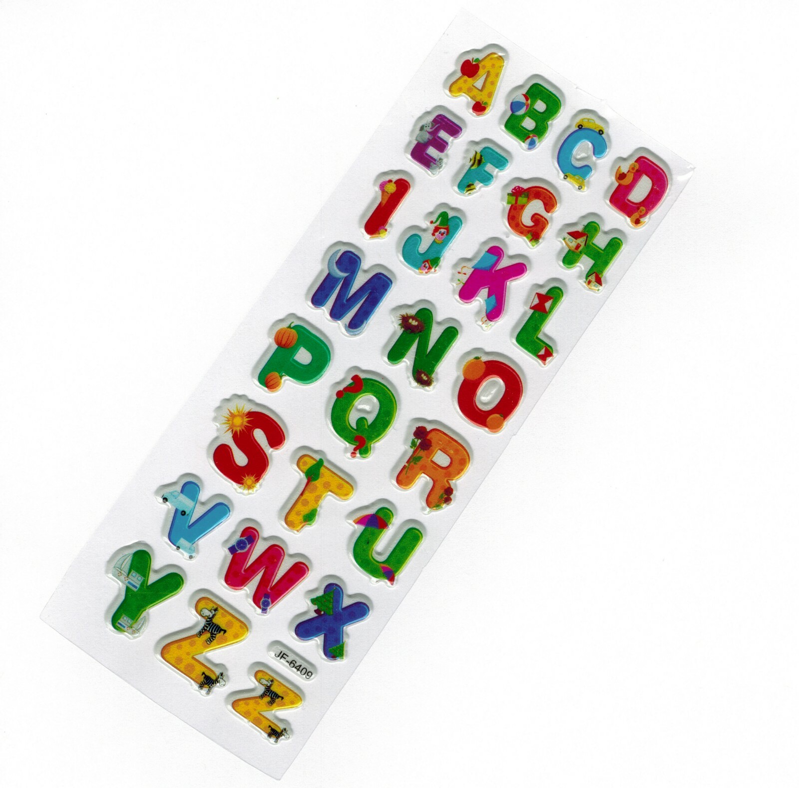 NEW! 3D Scrapbooking Bright Color Fun ABC Stickers in Yellow Red Green Pink Blue