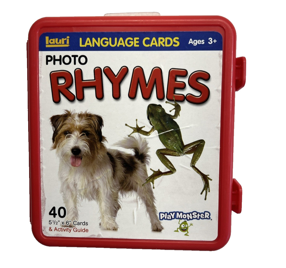 Lauri Photo Rhymes w/40 Playing Cards & Activity Guide w/Storage Box EUC