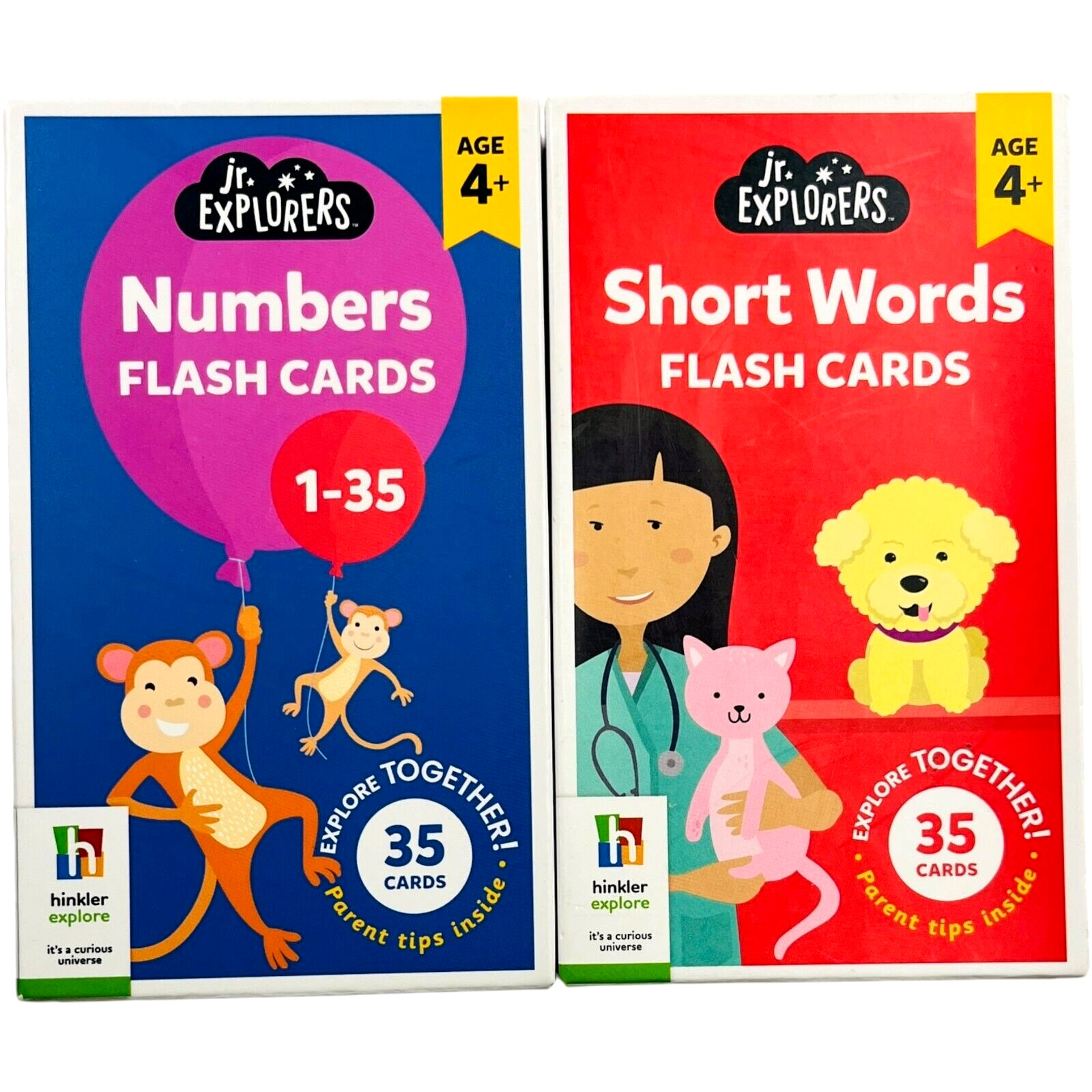 Flash Cards by jr. EXPLORERS – Numbers / Short Words – NEW – LOT of 2