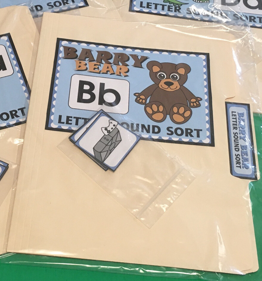 Barry Bear – Letter Bb – DIY File Folder game – Printed / Uncut