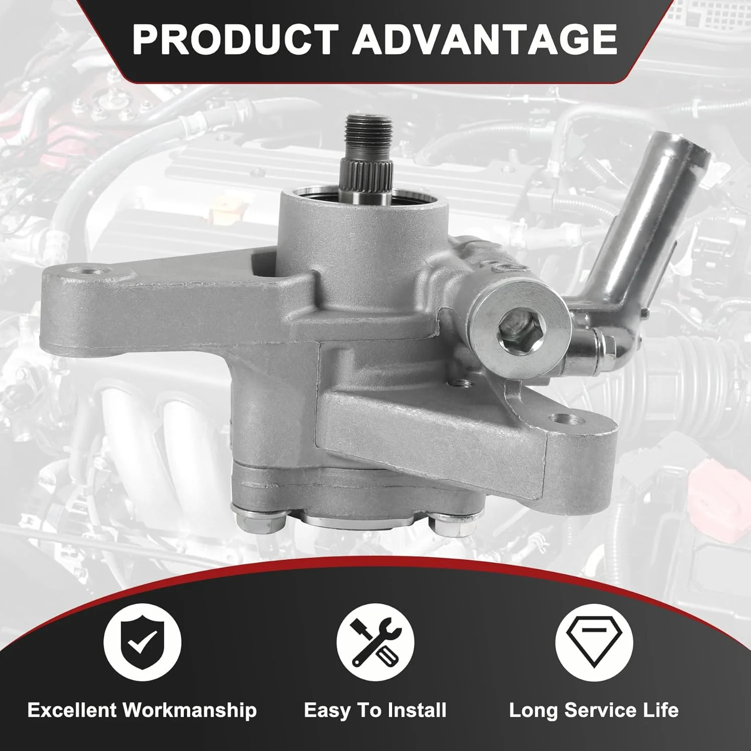 Power Steering Pump Replacement For Honda Accord Odyssey 1998-2002 3.0L 3.5L V6