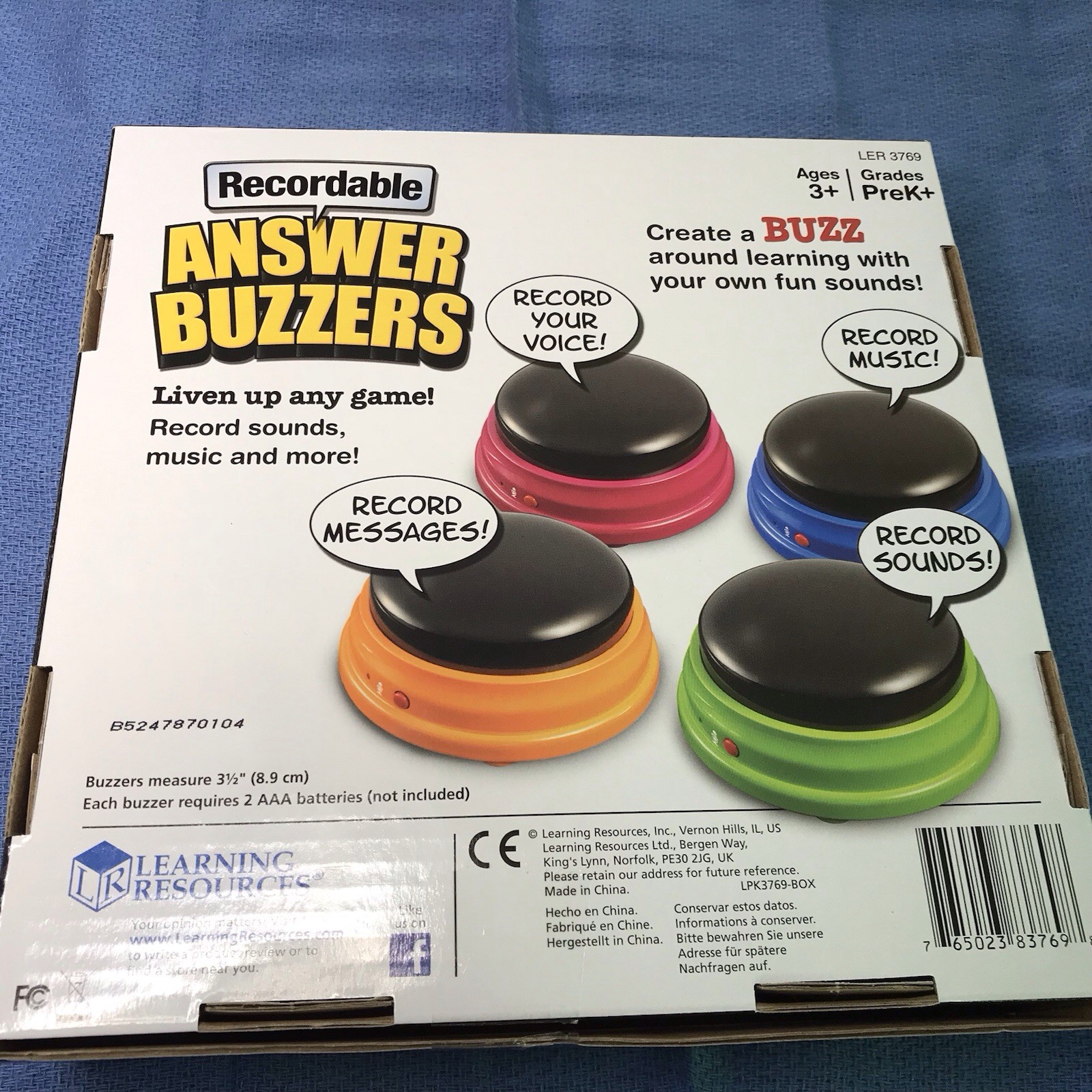 Learning Resources Record Answer Buzzers – Set of 3 unused Dog training buttons