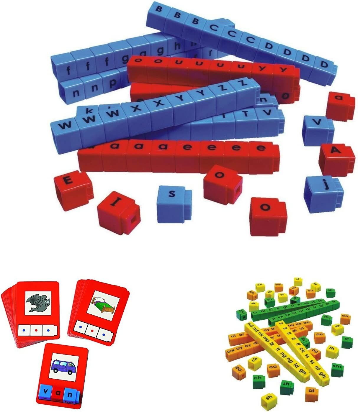 Didax New School Unifix Letter and CVC Cube Bundle