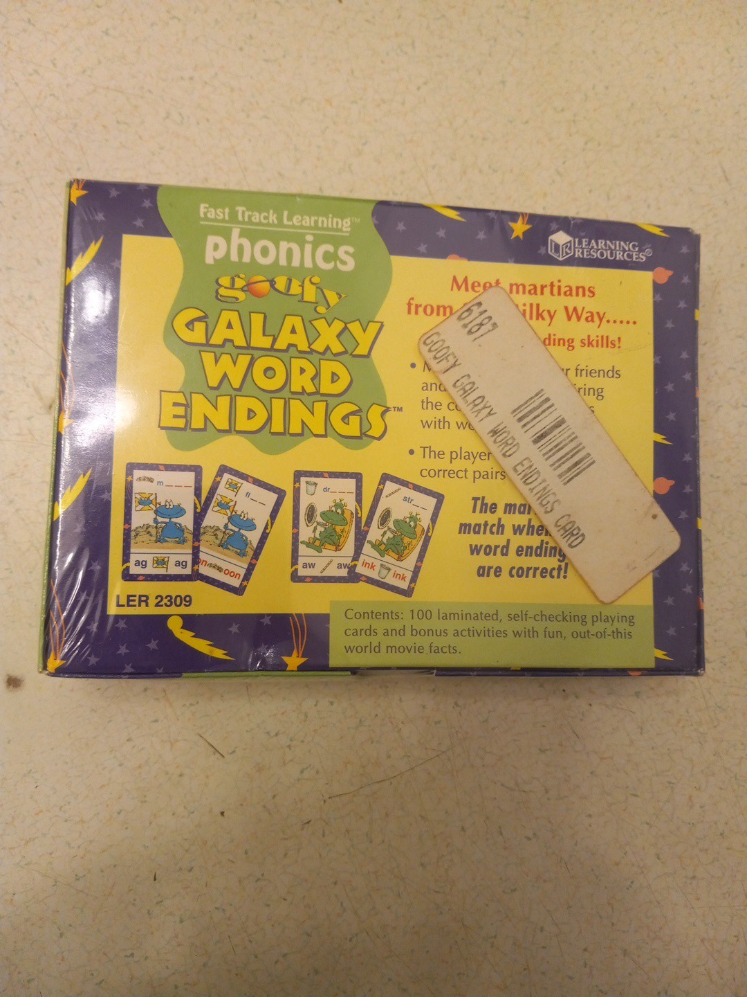 Learning Resources Phonics Galaxy Word Endings Card Game Homeschool NEW