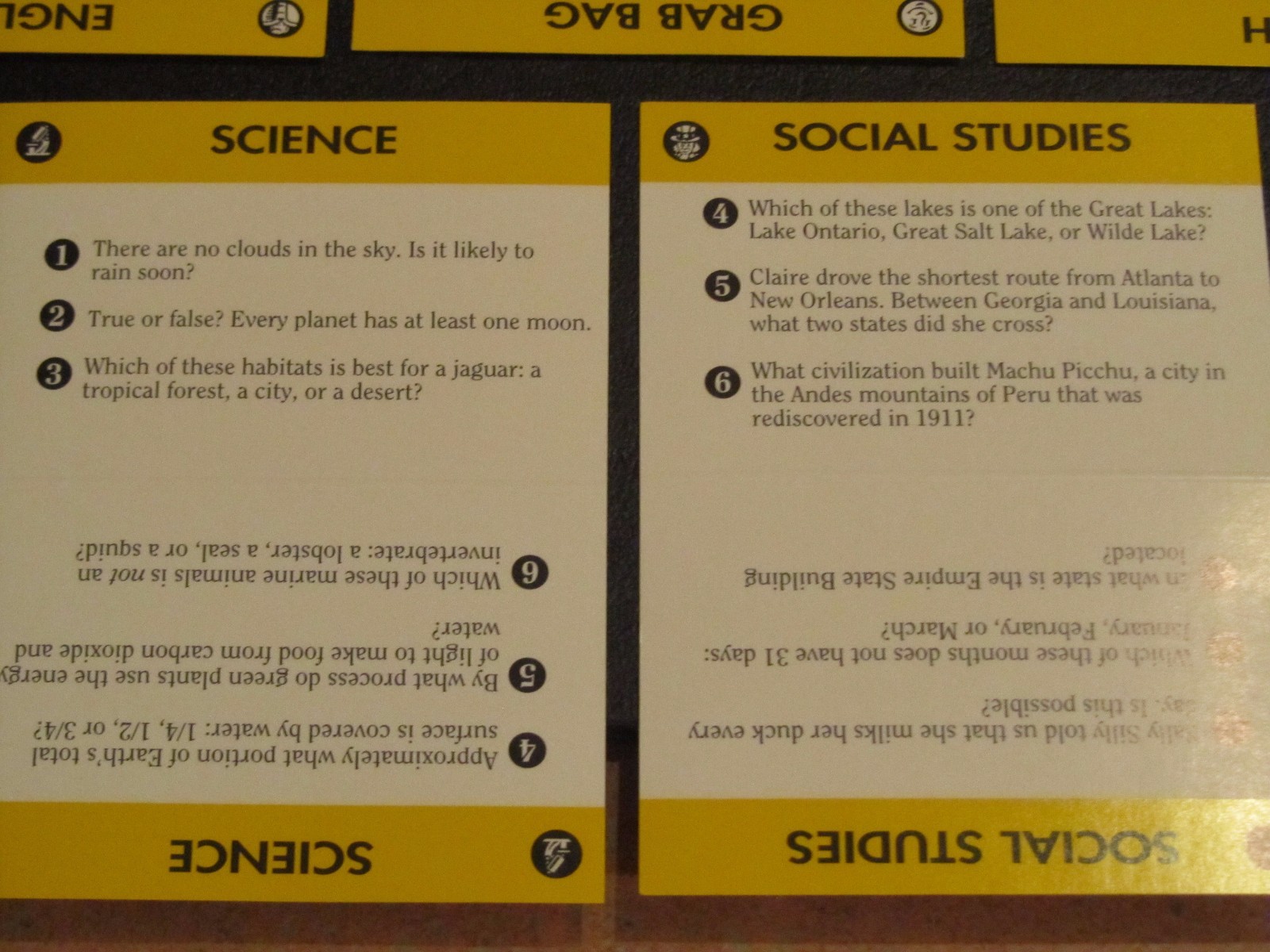 Brain Quest Board Game Grades 1 to 6 Educational Family Kids Children