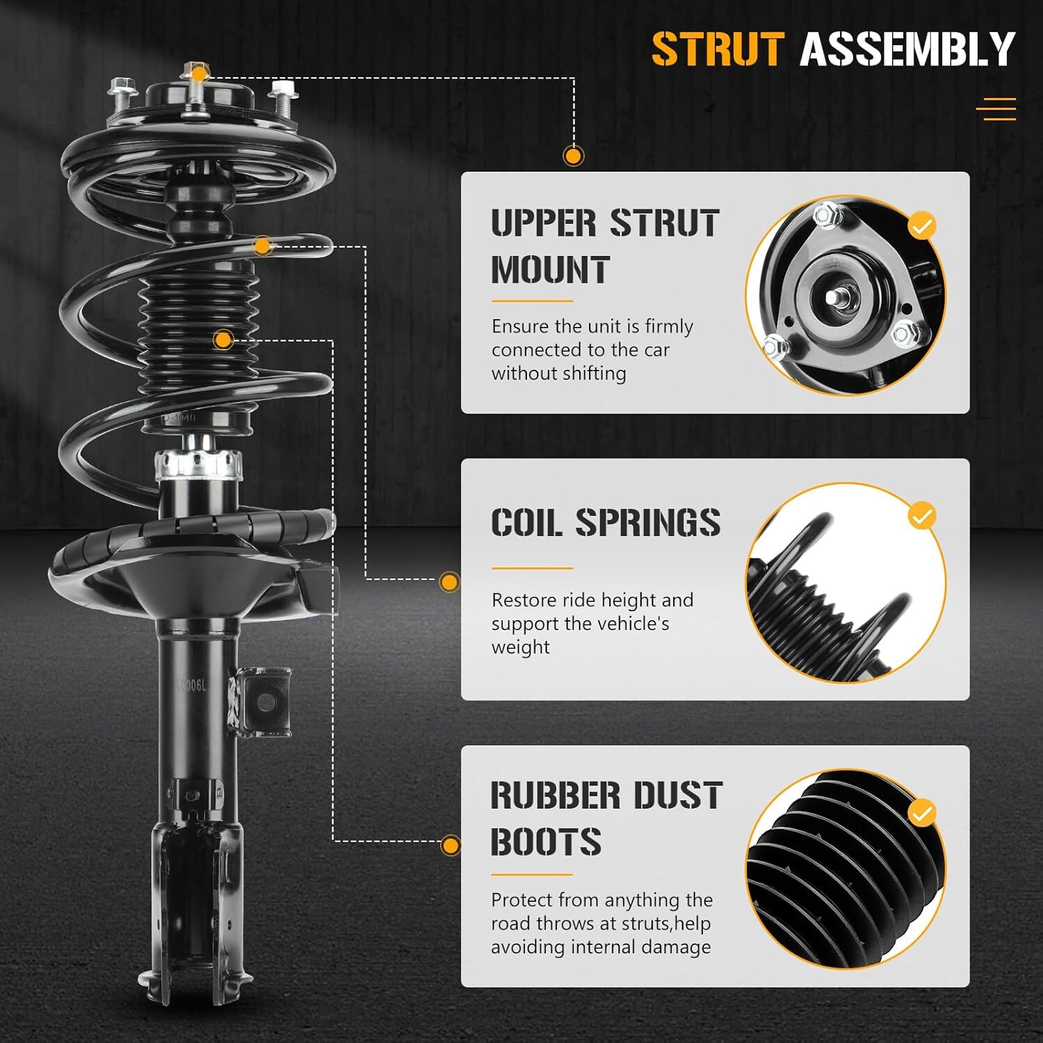Front Complete Strut Shock Absorber Fit for Mitsubishi Lancer Model DE ES 2008
