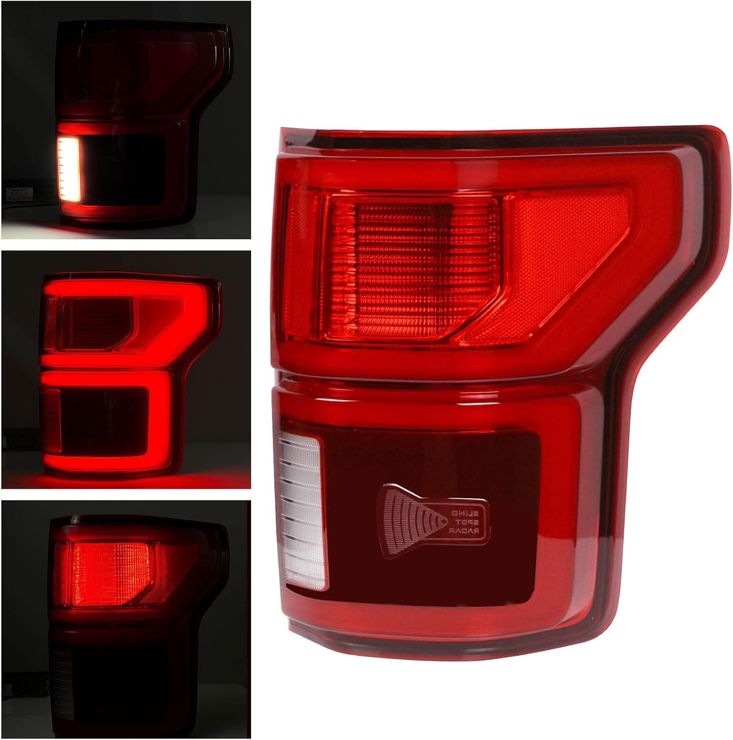 Tail Light Compatible with 18-20 Ford F150 LED Right Passenger Side w Blind Spot