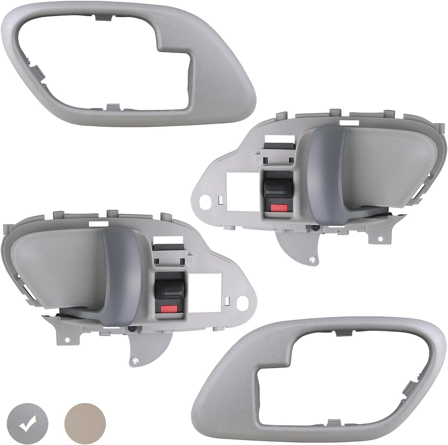 Interior Door Handle w/ Bezel Gray 95-02 Chevy GMC C1500