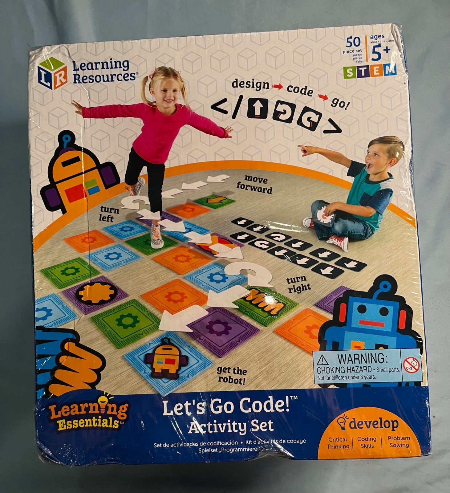 NEW Learning Resources STEM Lets Go Code! Activity Set 50 Pieces Design-Code-Go