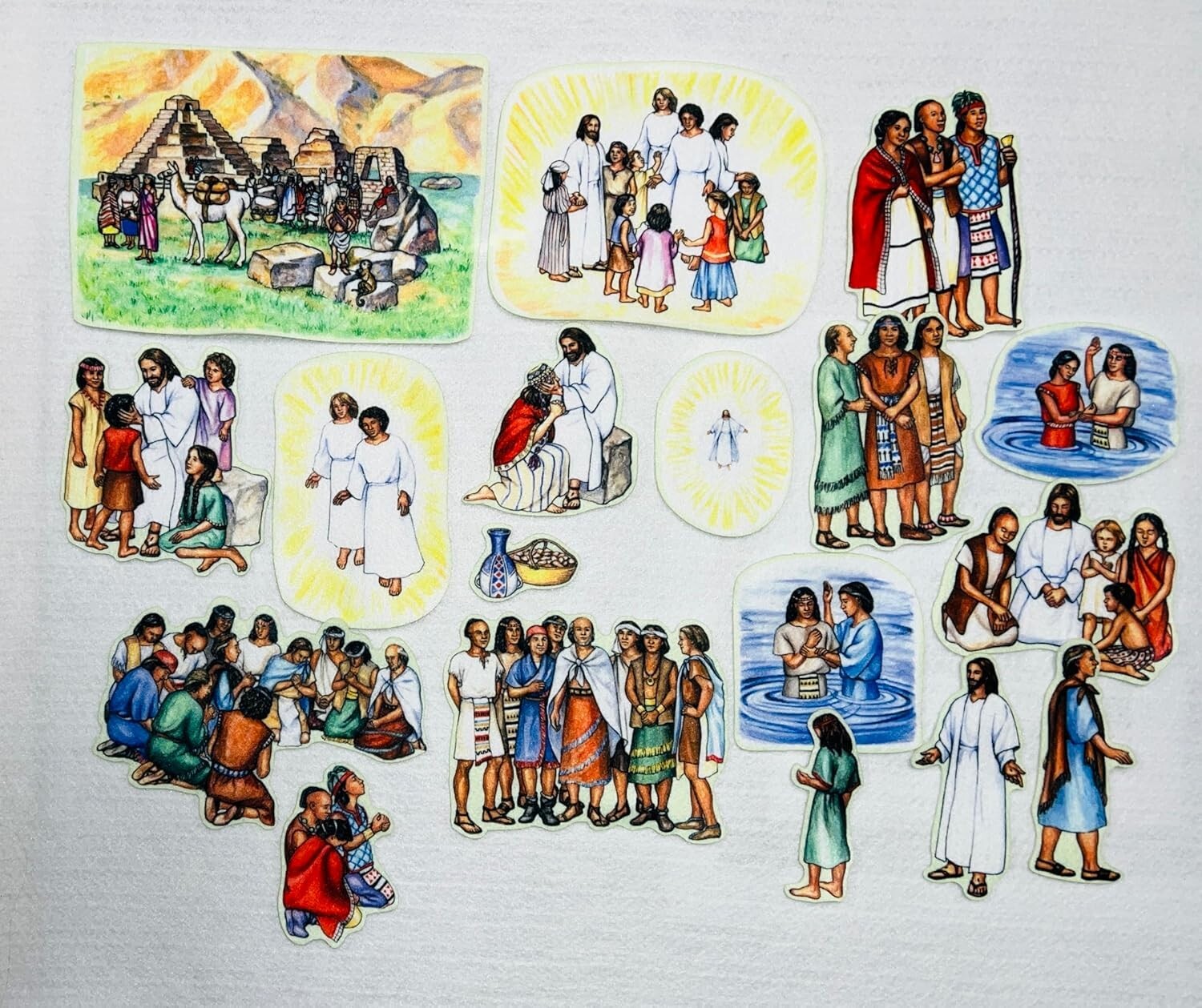 Jesus Christ in America Felt Figures for Flannel Board Book of Mormon Story Time