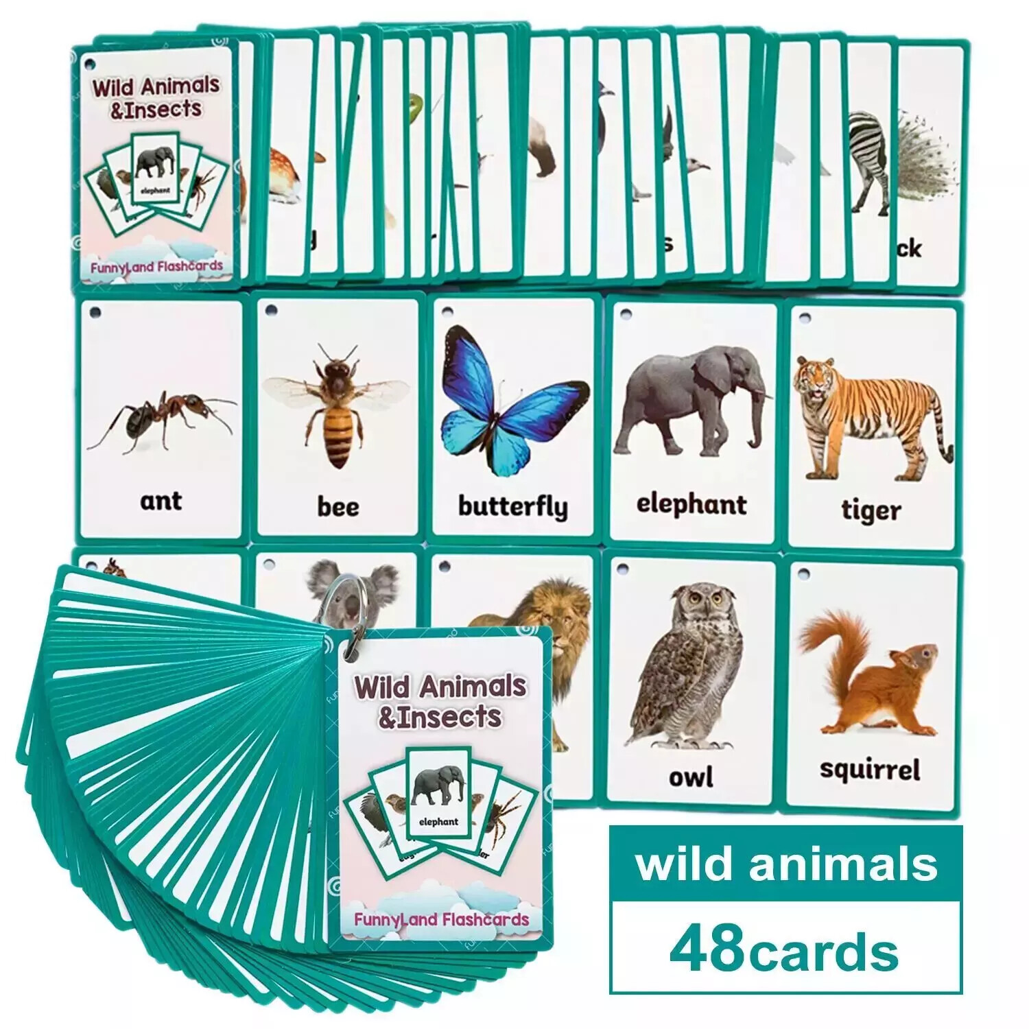 English Words Learning Flashcards for Kids 3-6 Years Reading Enlightenment Toys
