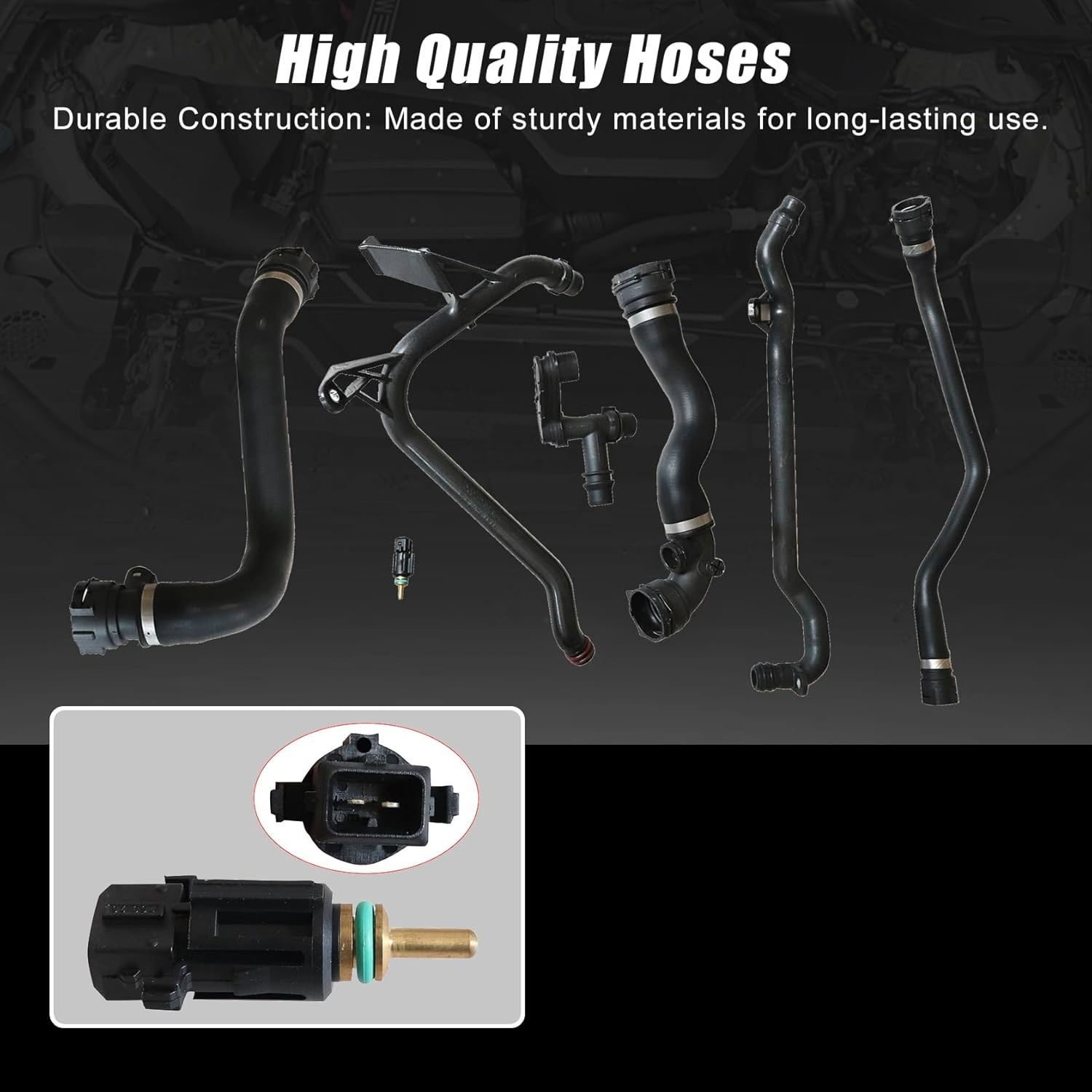 FZJDSD 7Pcs Set Expansion Tank Coolant Radiator Hose Kit Compatible with BMW