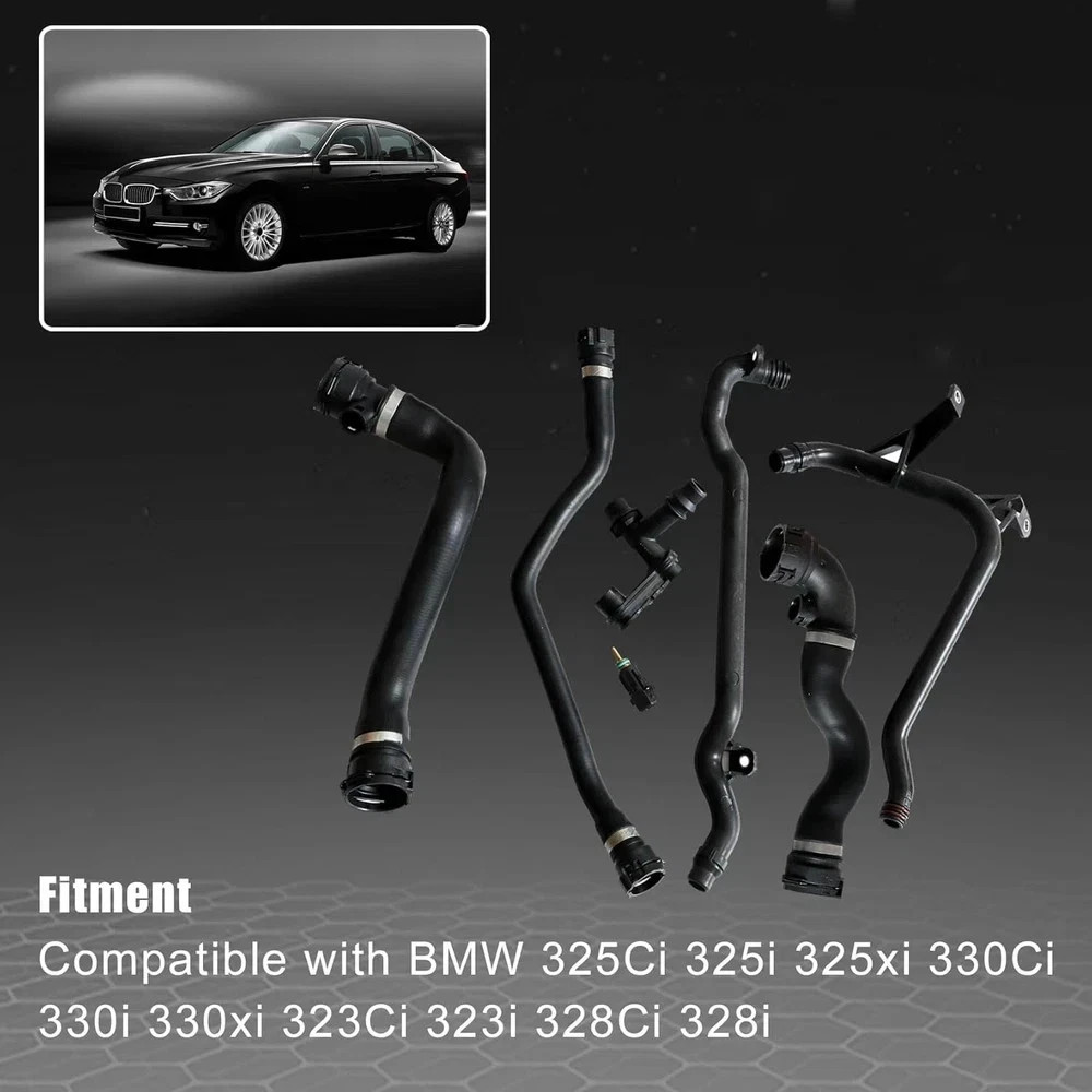 FZJDSD 7Pcs Set Expansion Tank Coolant Radiator Hose Kit Compatible with BMW