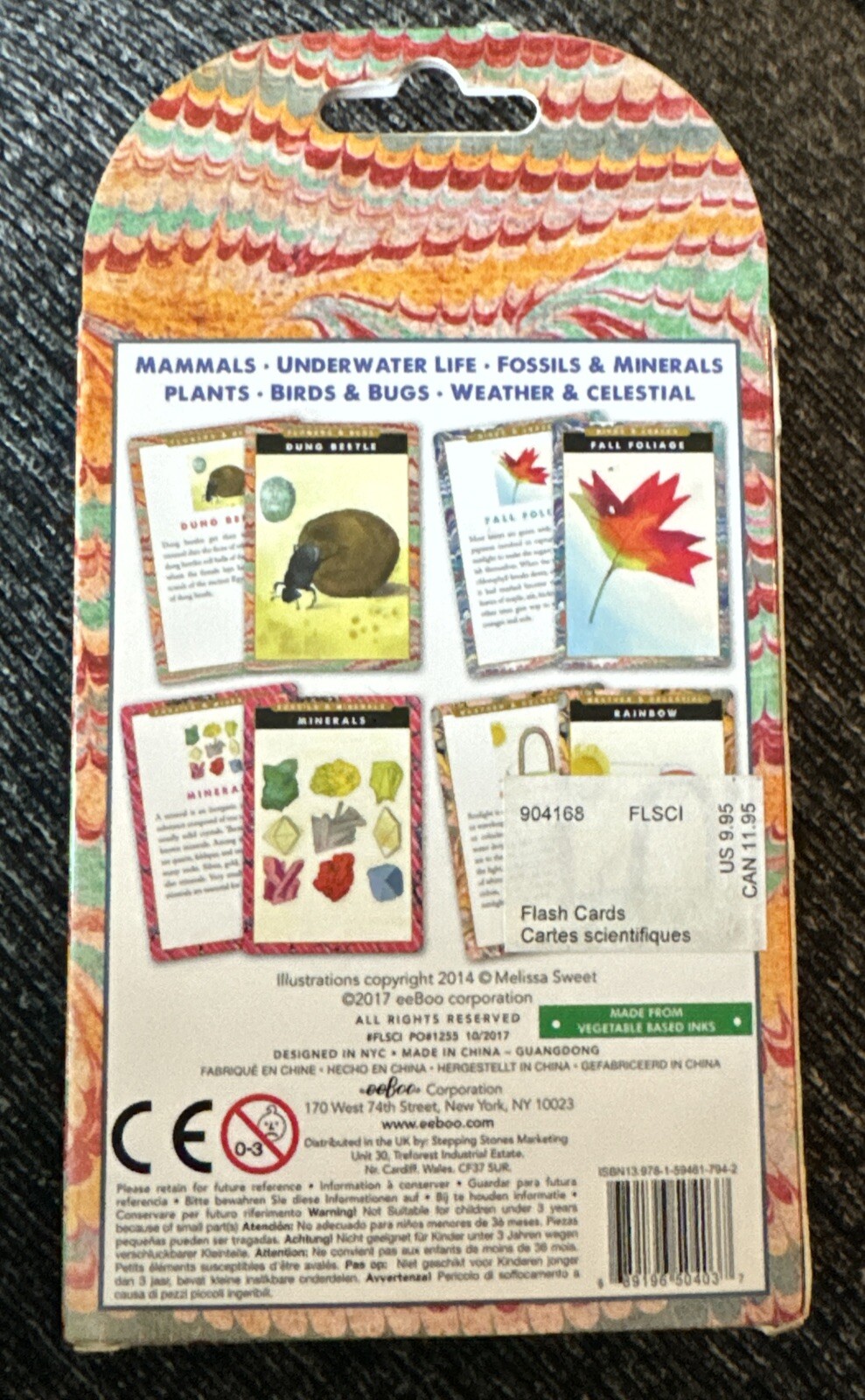 Eeboo Natural & Earth Science Flash Cards Educational Supplies 48 Cards New!