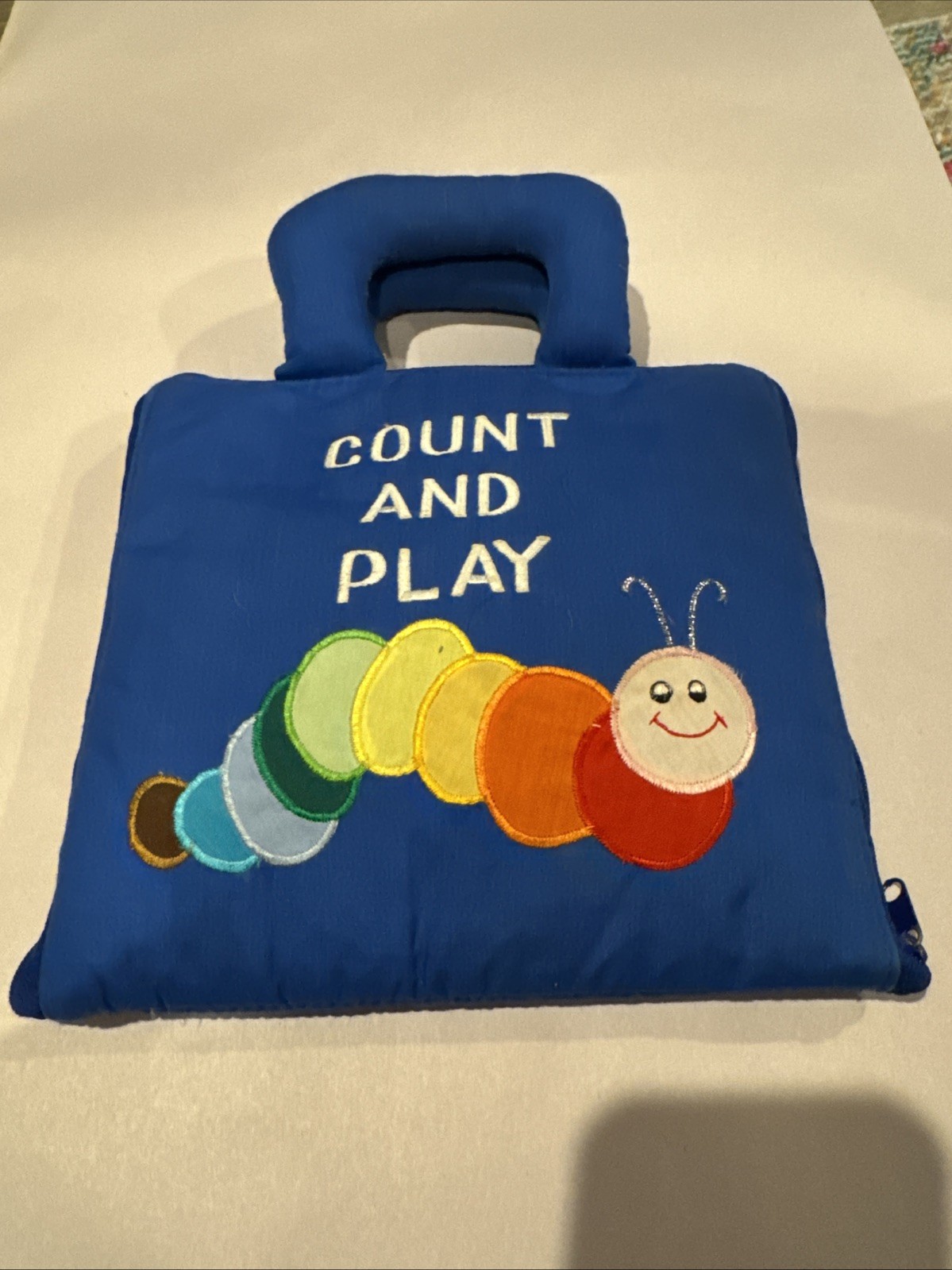 Vintage 1991 Pockets of Learning Soft Cloth Book Count And Play Baby