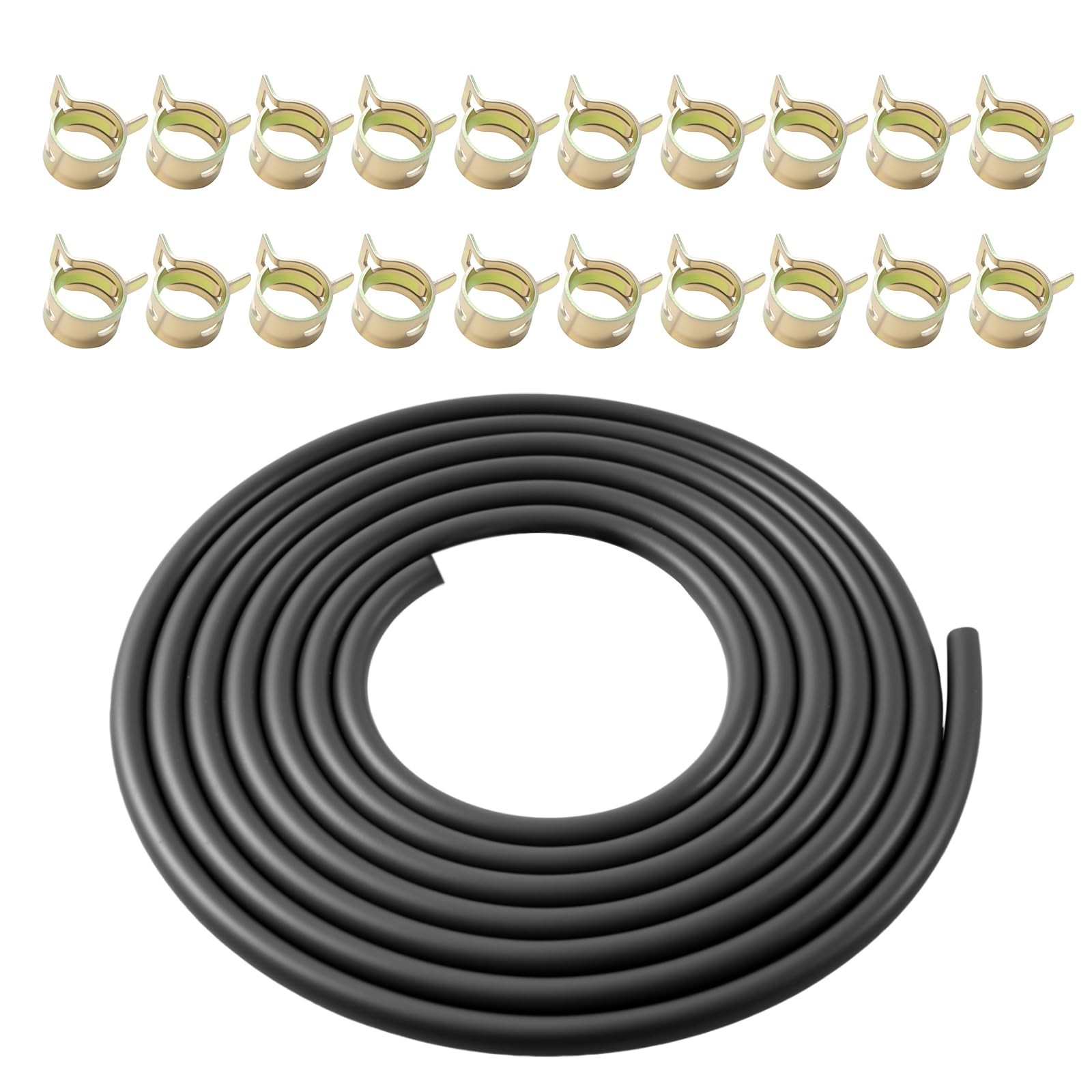 DVBB 1/4 Inch ID Fuel Line Hose 10 Feet + 20Pcs 2/5″ inch fuel line